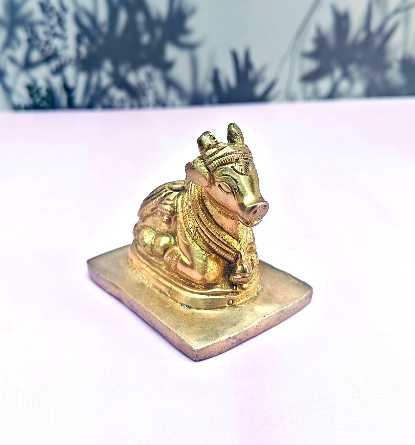 SHINDE EXPORTS Small Brass Nandi Idol Statue vastu Bull murti for Pooja at mandir Home