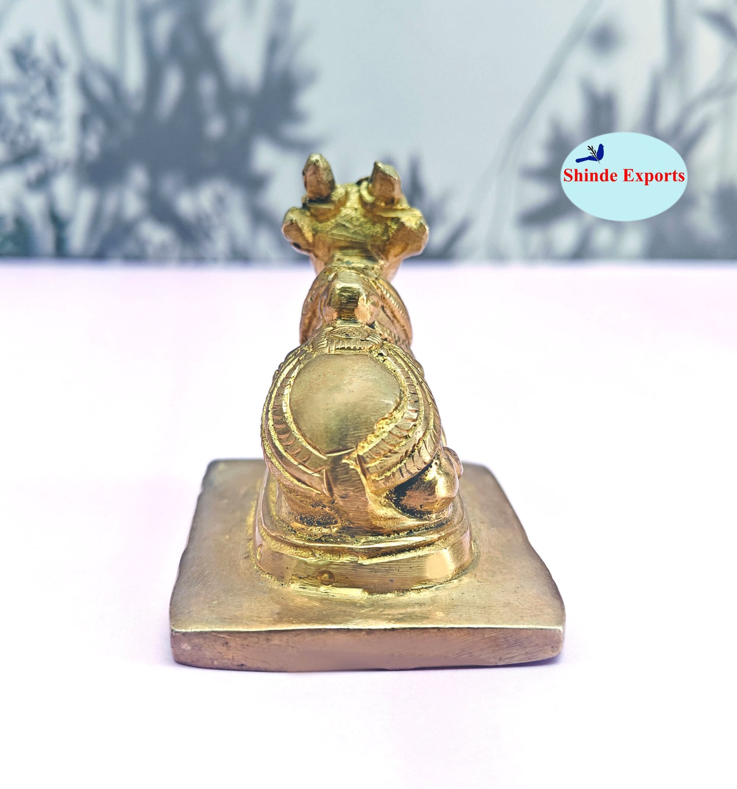 SHINDE EXPORTS Small Brass Nandi Idol Statue vastu Bull murti for Pooja at mandir Home