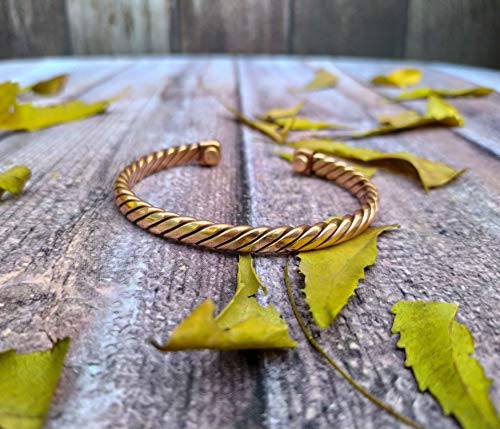 SHINDE EXPORTS Pure Copper Adjustable Kada Bracelet for Men & Women| Magnetic Copper Healing Hand Cuff/Bangle Kada for Unisex Adult