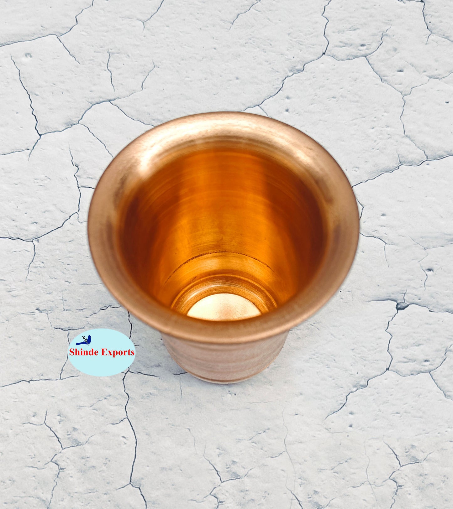 SHINDE EXPORTS tamba copper glass set of 2 glasses for drinking water pooja worship
