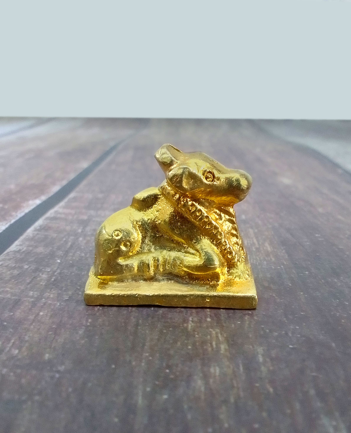 SHINDE EXPORTS Small Brass Nandi Idol Statue vastu Bull murti for Pooja at mandir Home