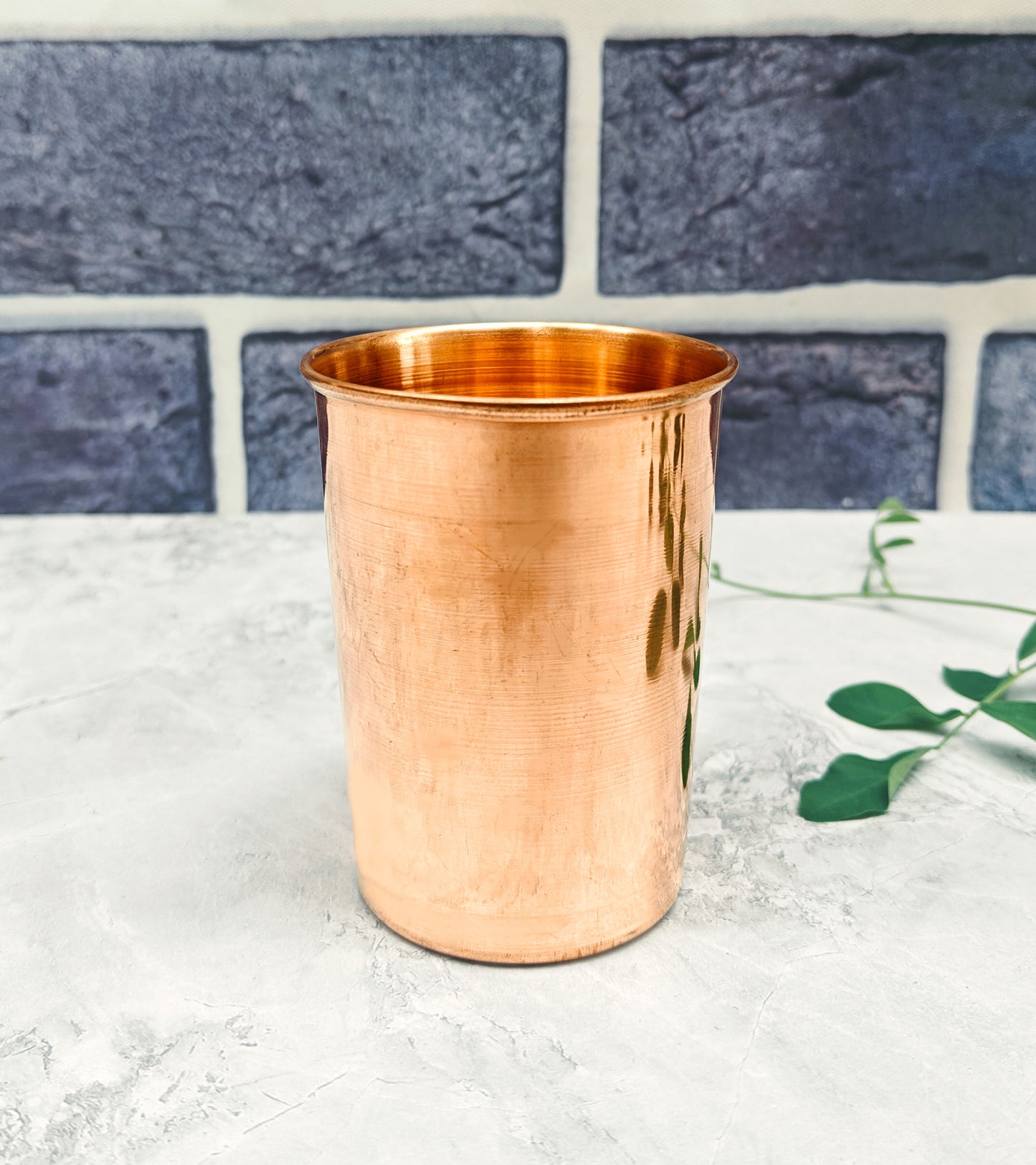 SHINDE EXPORTS tamba copper glass set of 2 glasses for drinking water pooja worship