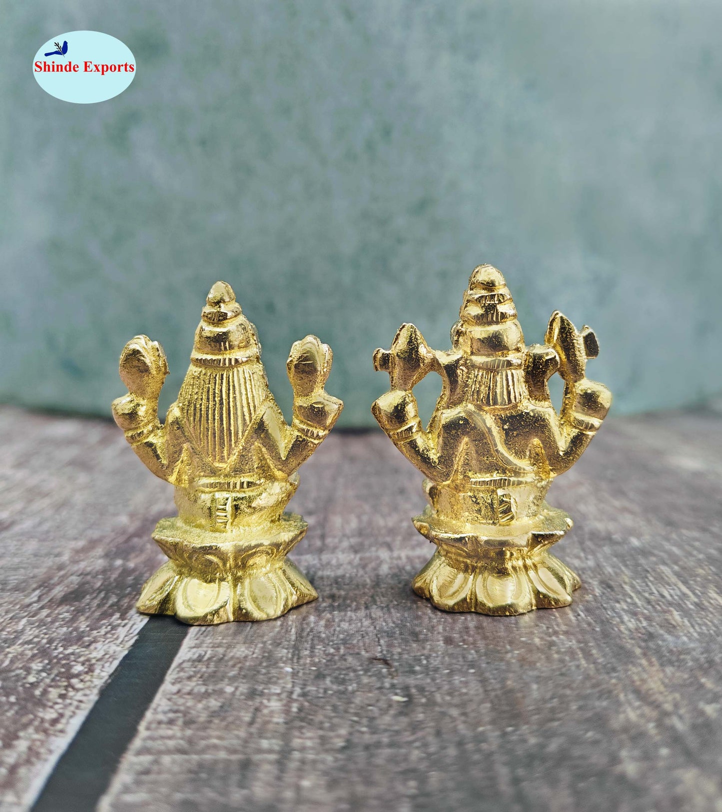 SHINDE EXPORTS small brass laxmi ganesh murti idol statue 4.5cm Miniature for Home Decor, Pooja Items, Temple