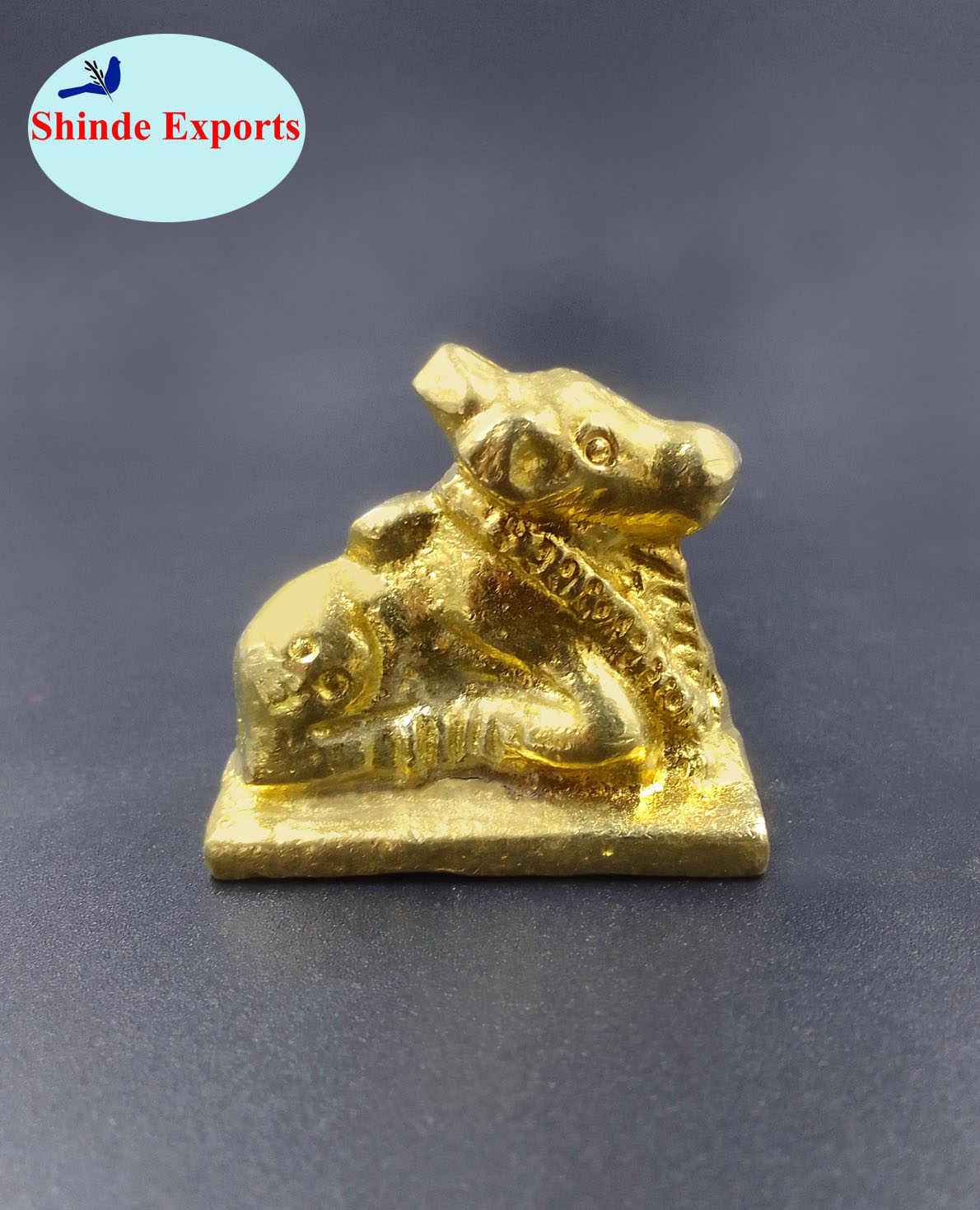 SHINDE EXPORTS Small Brass Nandi Idol Statue vastu Bull murti for Pooja at mandir Home