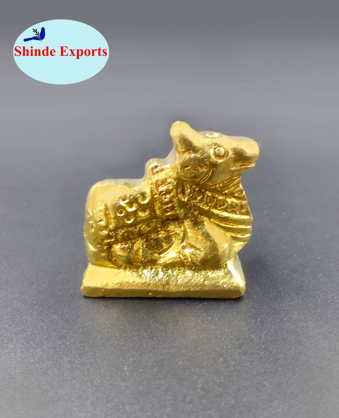 SHINDE EXPORTS Small Brass Nandi Idol Statue vastu Bull murti for Pooja at mandir Home
