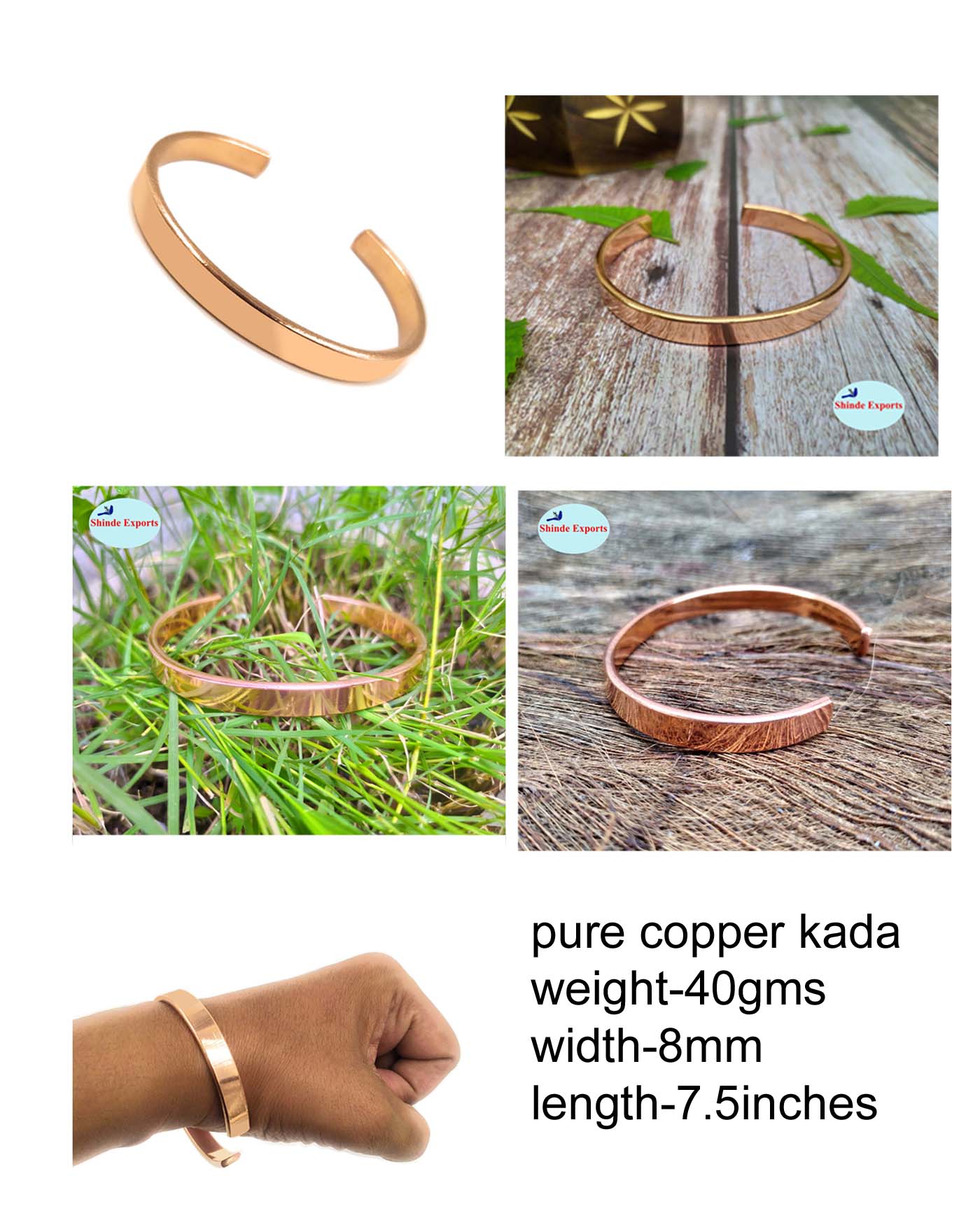 SHINDE EXPORTS Pure Copper Kada/Bracelet for Men and Women.