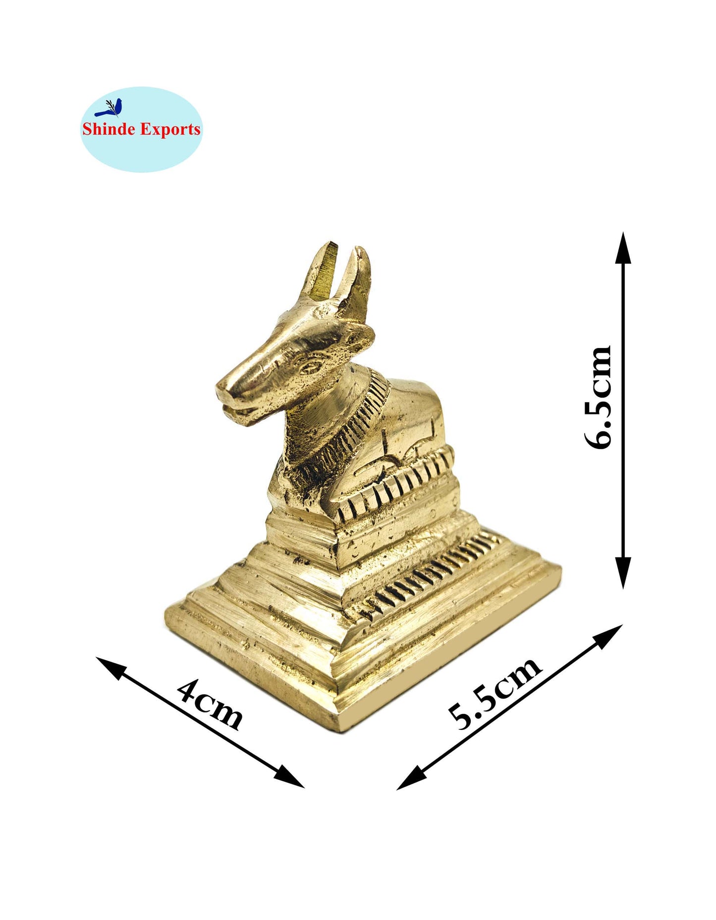 SHINDE EXPORTS Small Brass Nandi Idol Statue vastu Bull murti for Pooja at mandir Home