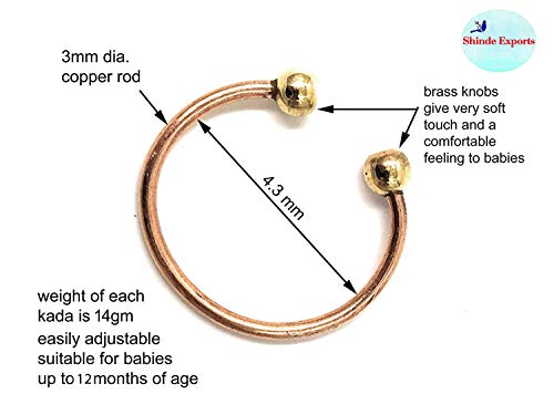 SHINDE EXPORTS Pure Copper Leg kada Anklet for New Born Baby boy Adjustable (0 to 1 Year)