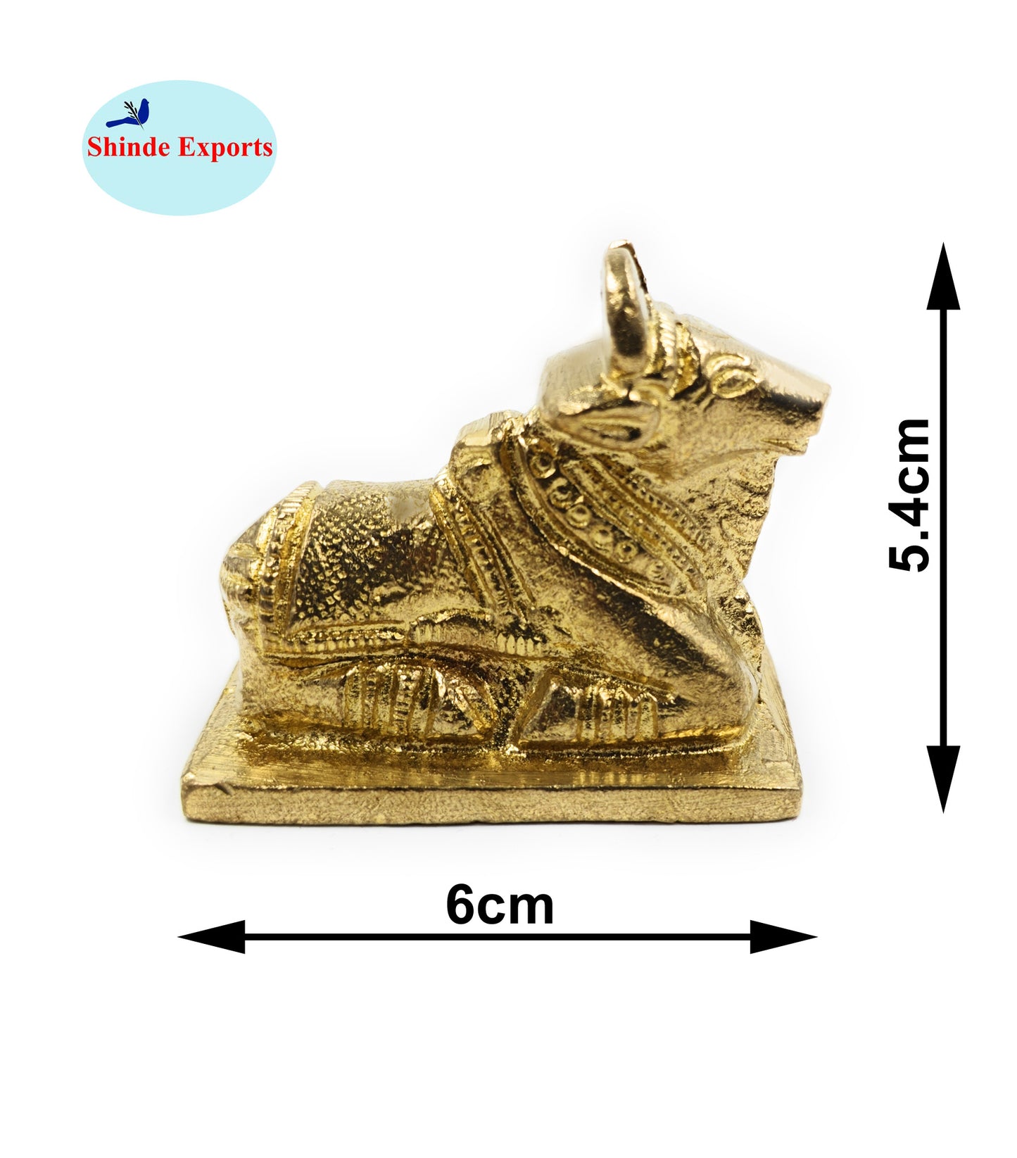 SHINDE EXPORTS Small Brass Nandi Idol Statue vastu Bull murti for Pooja at mandir Home