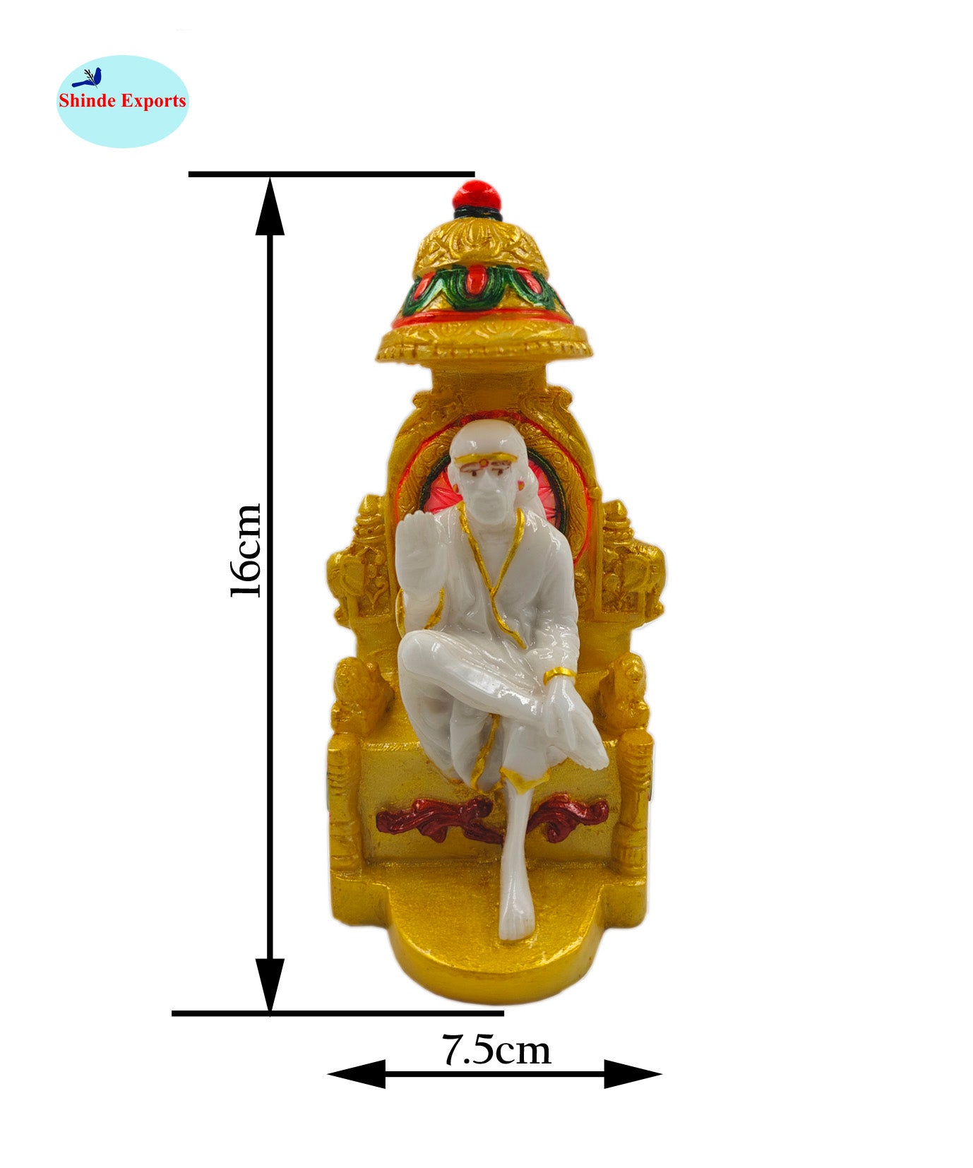 SHINDE EXPORTS shirdi saibaba Marble Idol Statue murti Home Murty for car