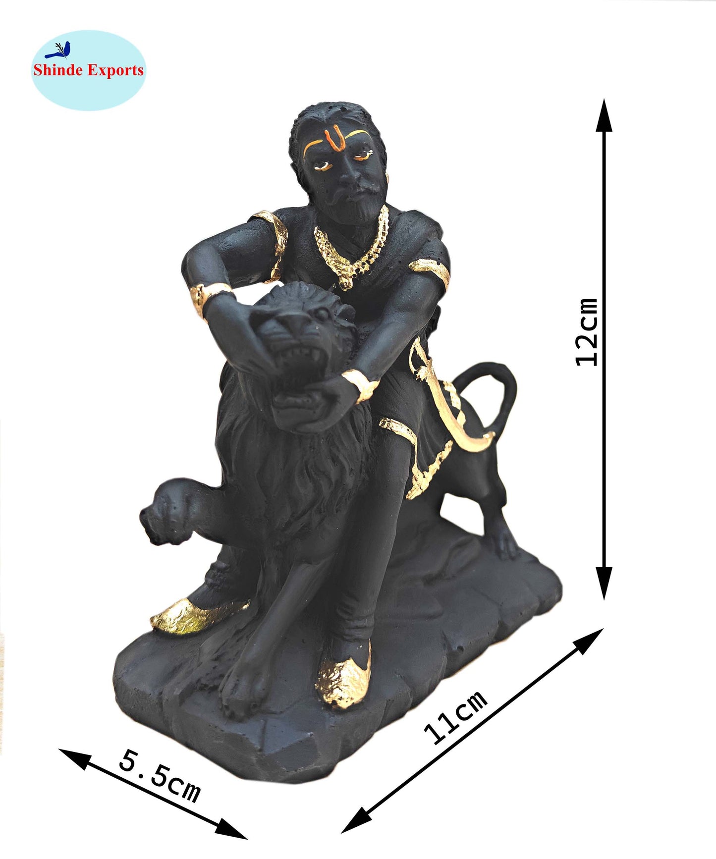 SHINDE EXPORTS chatrapati sambhaji maharaj statue murti idol with lion for car