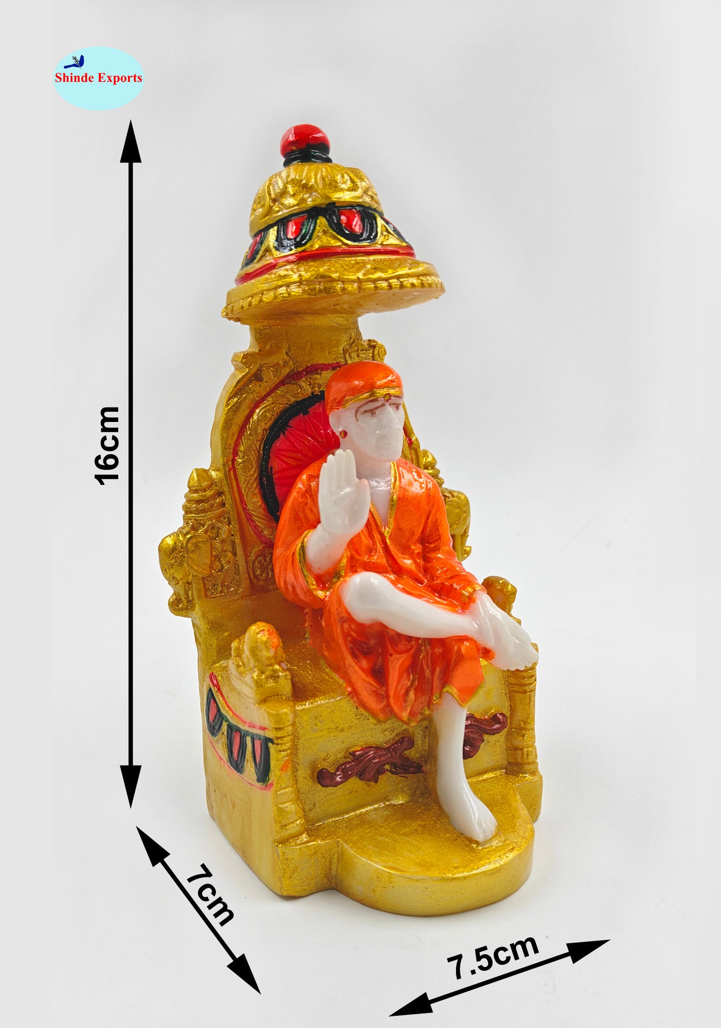 SHINDE EXPORTS shirdi saibaba Marble Idol Statue murti Home Murty for car