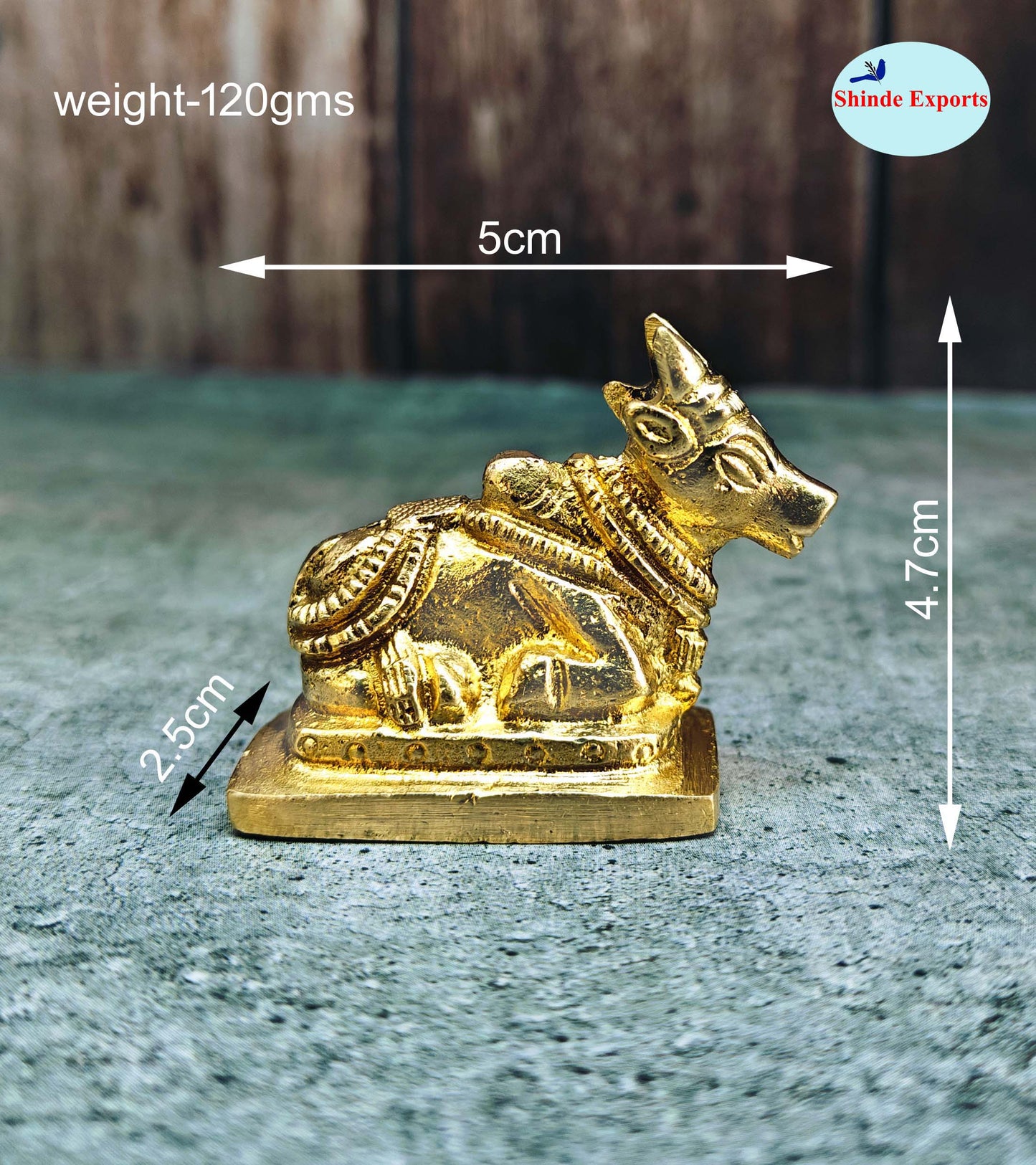 SHINDE EXPORTS Small Brass Nandi Idol Statue vastu Bull murti for Pooja at mandir Home