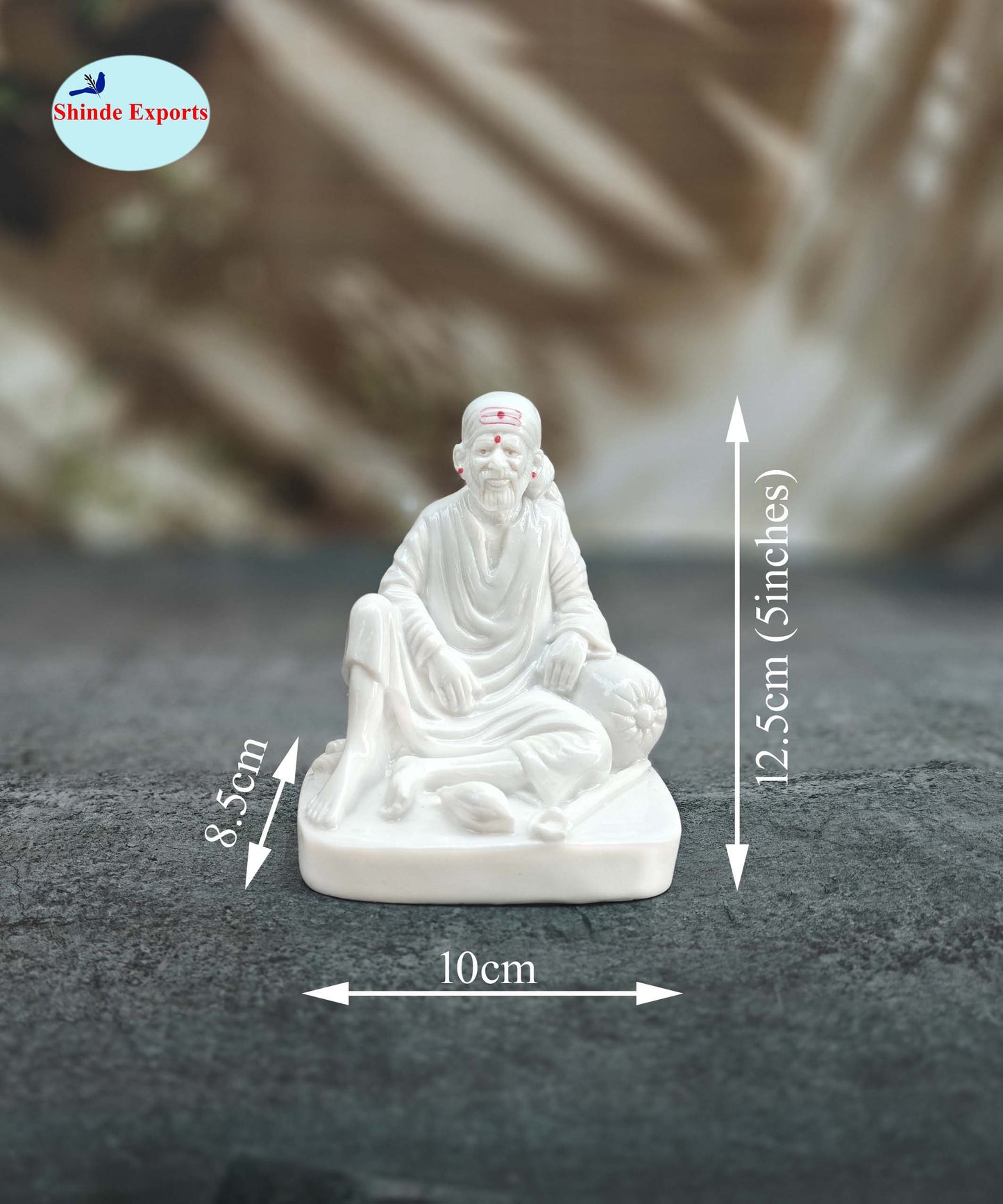 SHINDE EXPORTS Big Size White shirdi saibaba Marble Idol for Pooja Room Statue murti Home Murty 5 inches