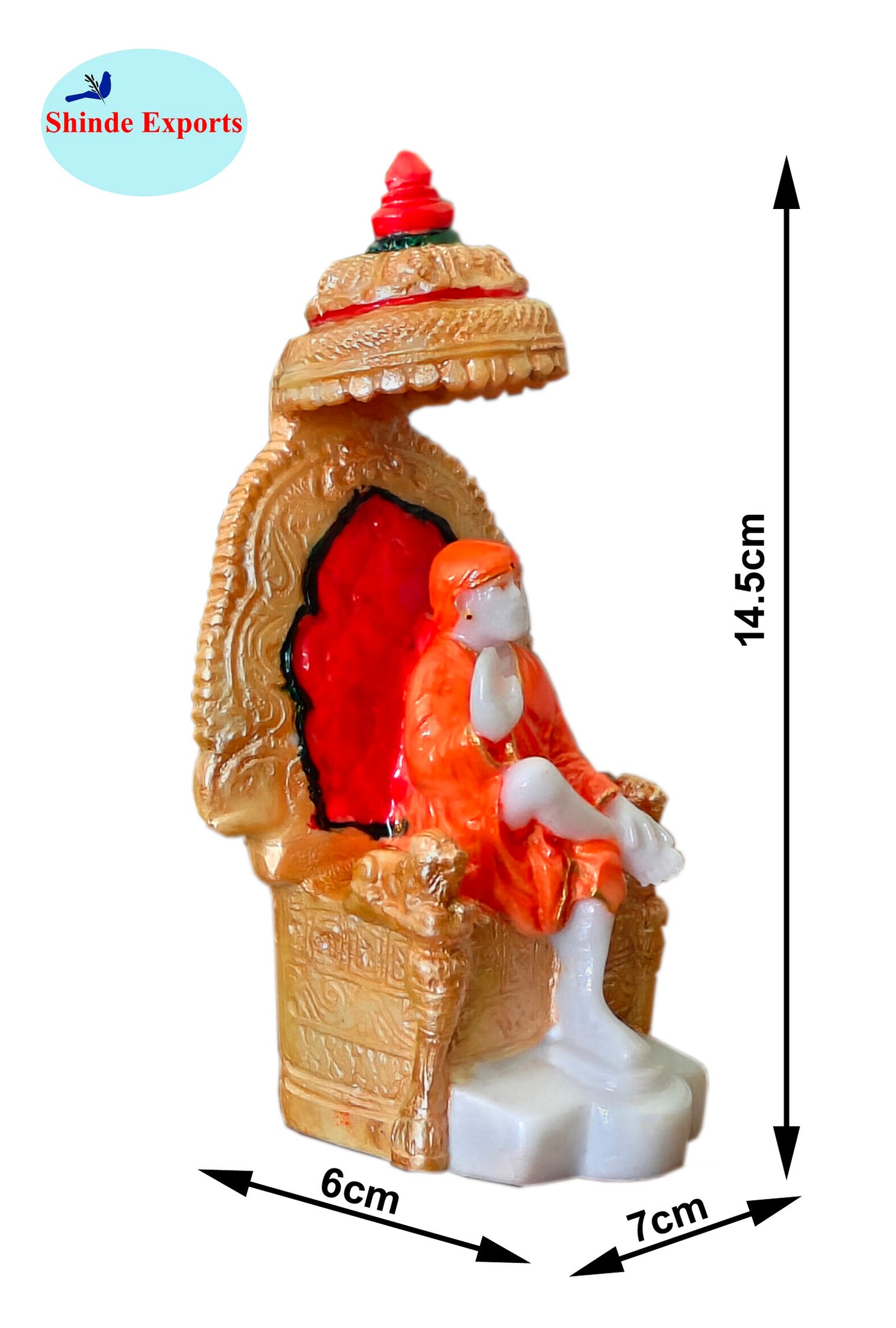 SHINDE EXPORTS shirdi saibaba Marble Idol Statue murti Home Murty for car