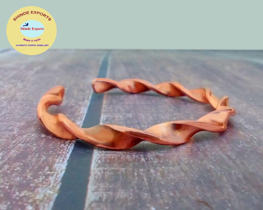 SHINDE EXPORTS heavy pure original copper tamba kada bracelet for men and women health boys