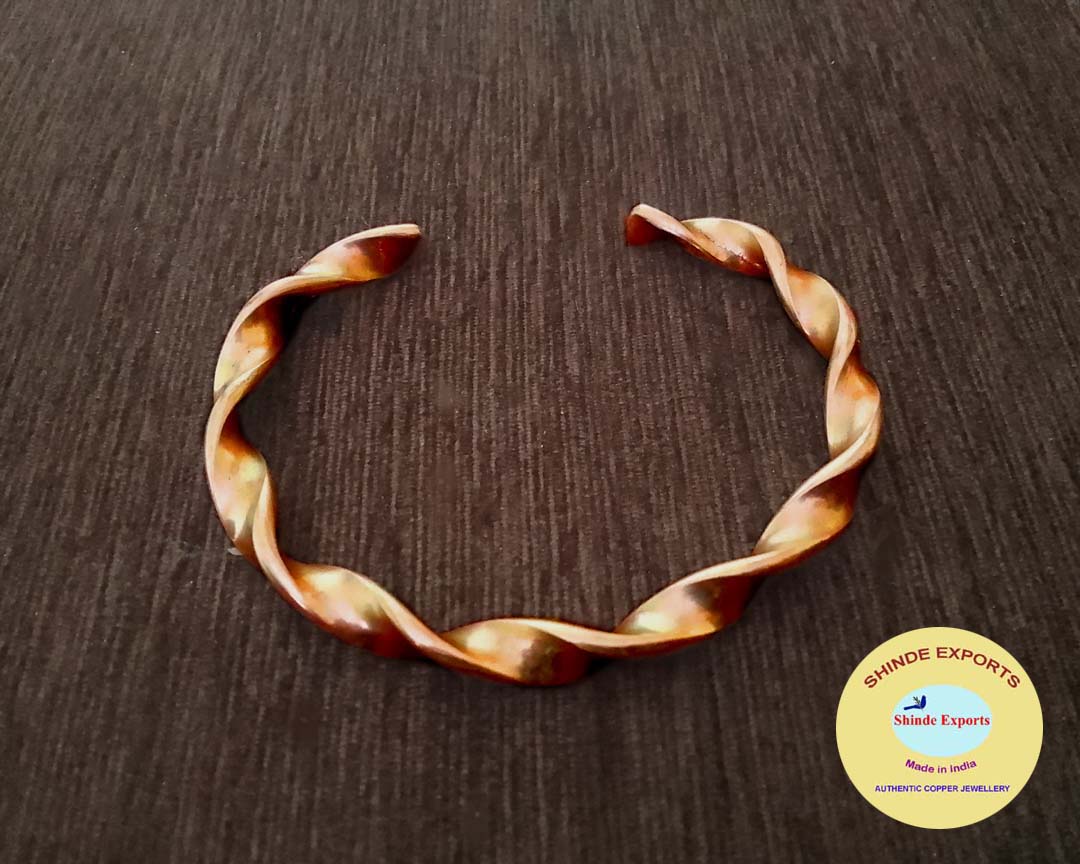 SHINDE EXPORTS heavy pure original copper tamba kada bracelet for men and women health boys