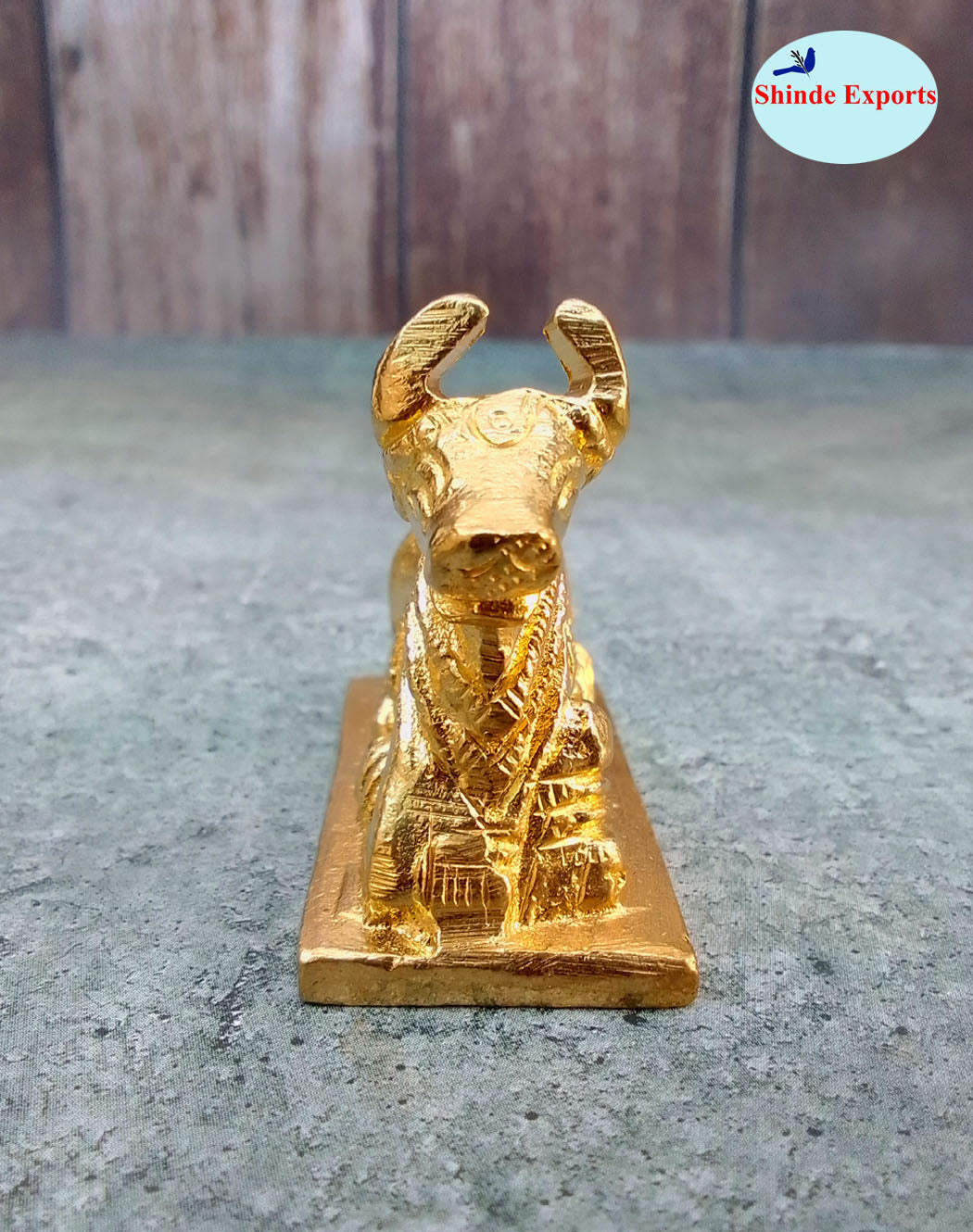 SHINDE EXPORTS Small Brass Nandi Idol Statue vastu Bull murti for Pooja at mandir Home