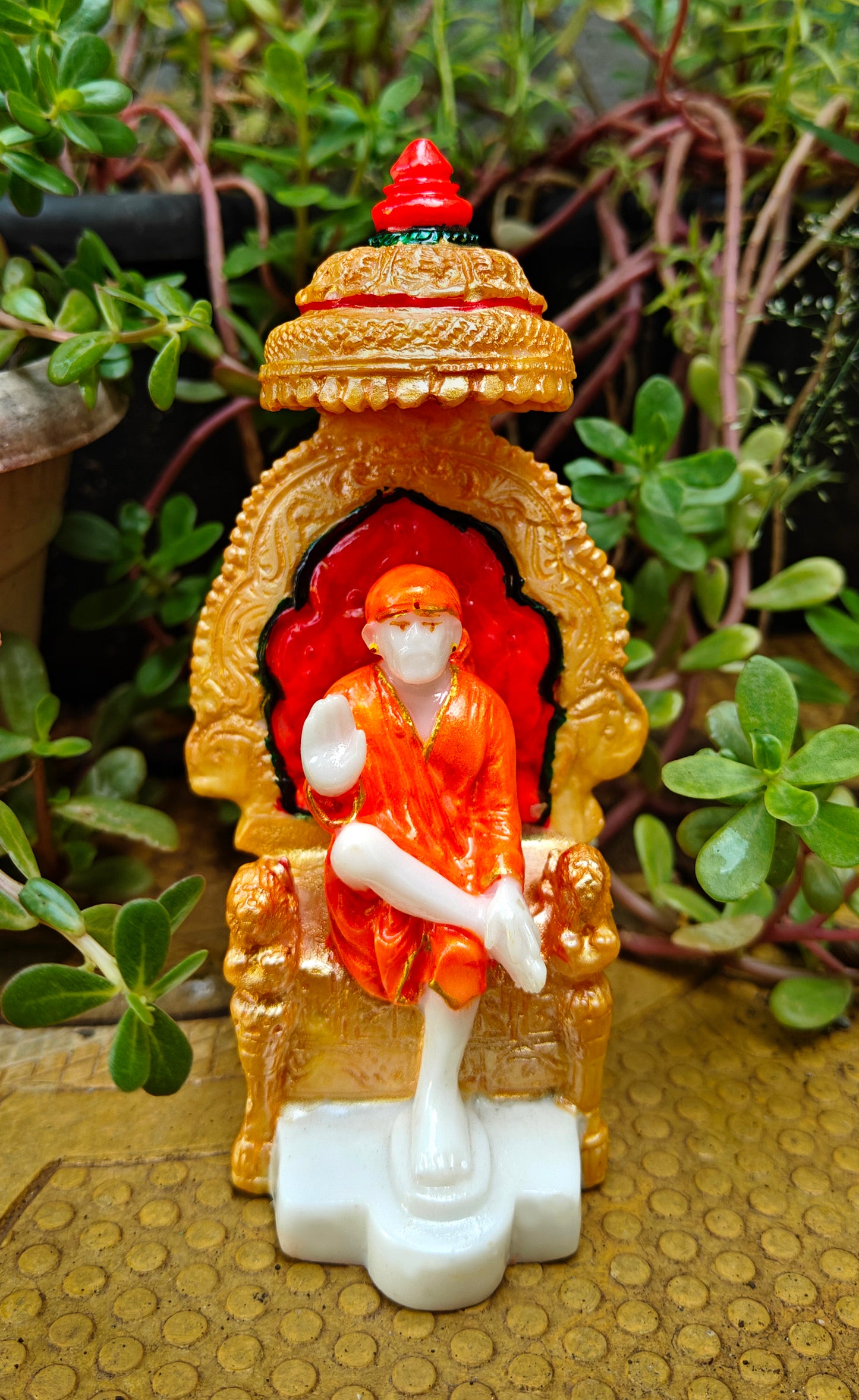 SHINDE EXPORTS shirdi saibaba Marble Idol Statue murti Home Murty for car