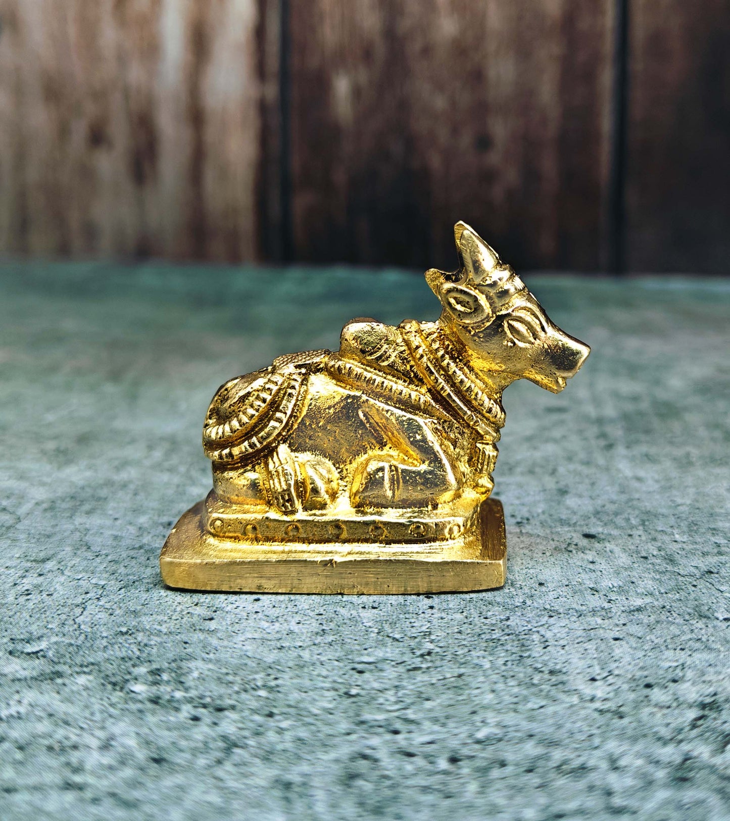 SHINDE EXPORTS Small Brass Nandi Idol Statue vastu Bull murti for Pooja at mandir Home