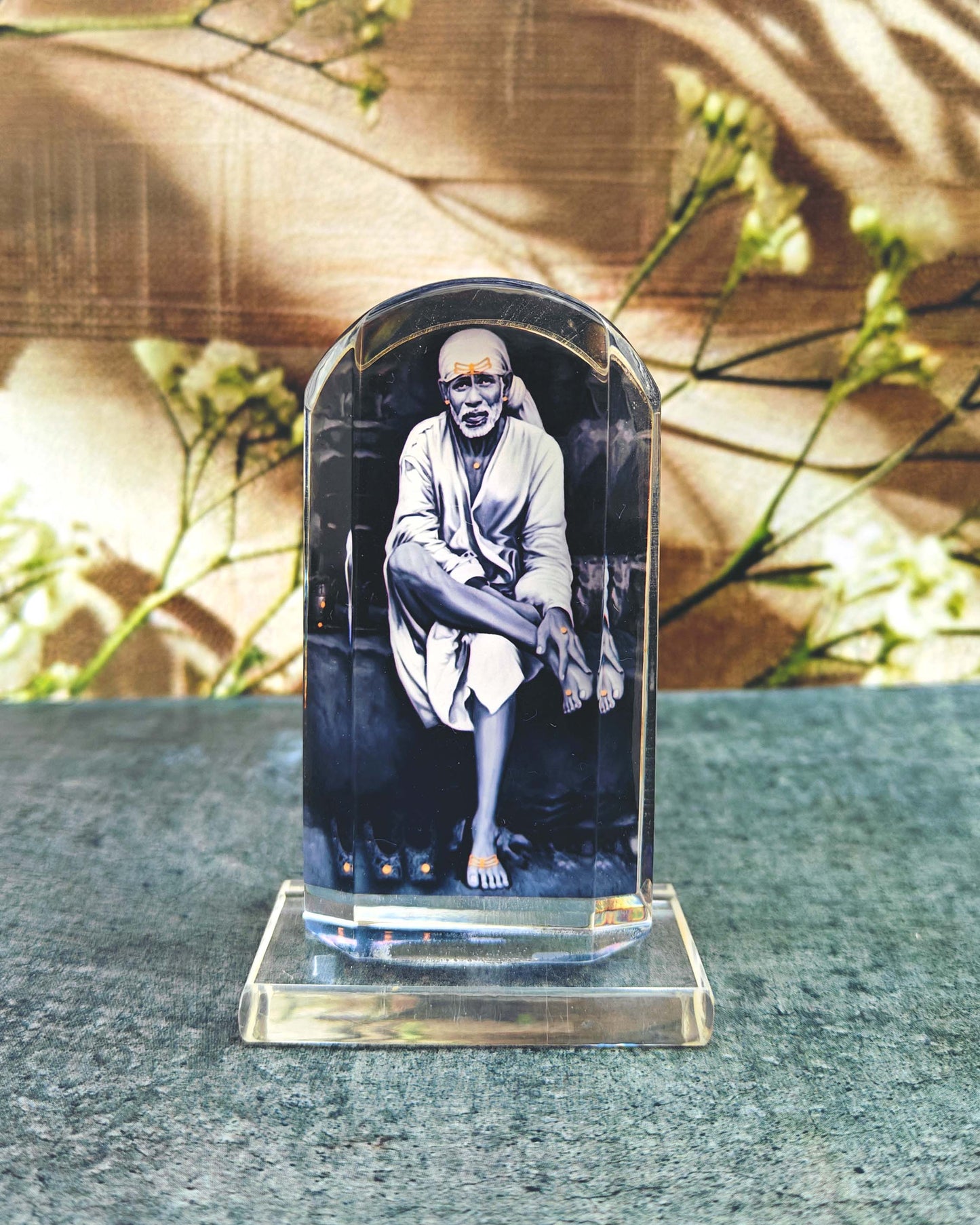 SHINDE EXPORTS shirdi Sai Baba car Dashboard Idol Cum Desk Stand 3.5 inches