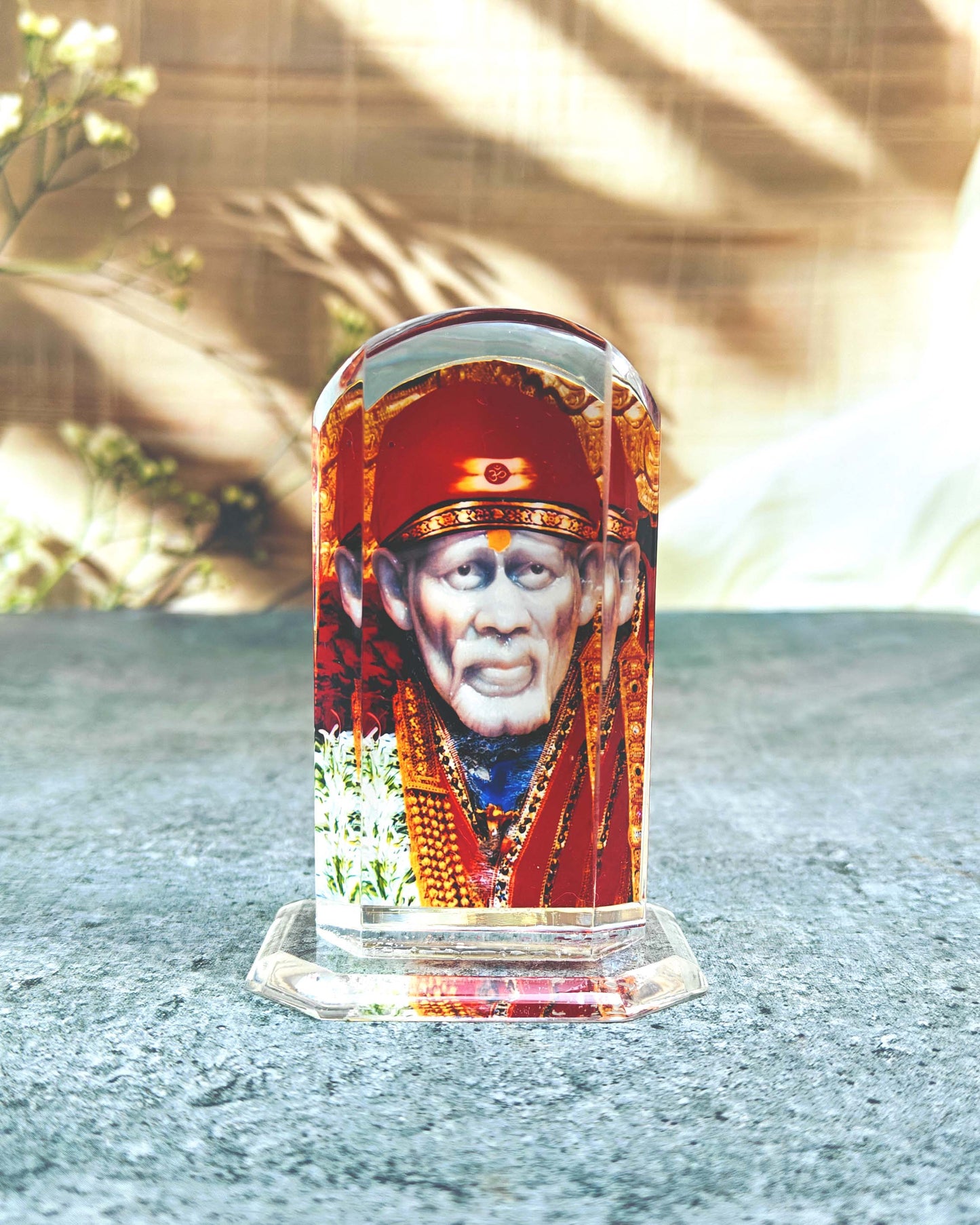 SHINDE EXPORTS shirdi Sai Baba car Dashboard Idol Cum Desk Stand 3.5 inches