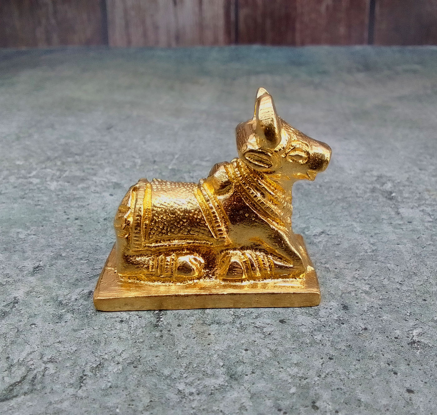 SHINDE EXPORTS Small Brass Nandi Idol Statue vastu Bull murti for Pooja at mandir Home