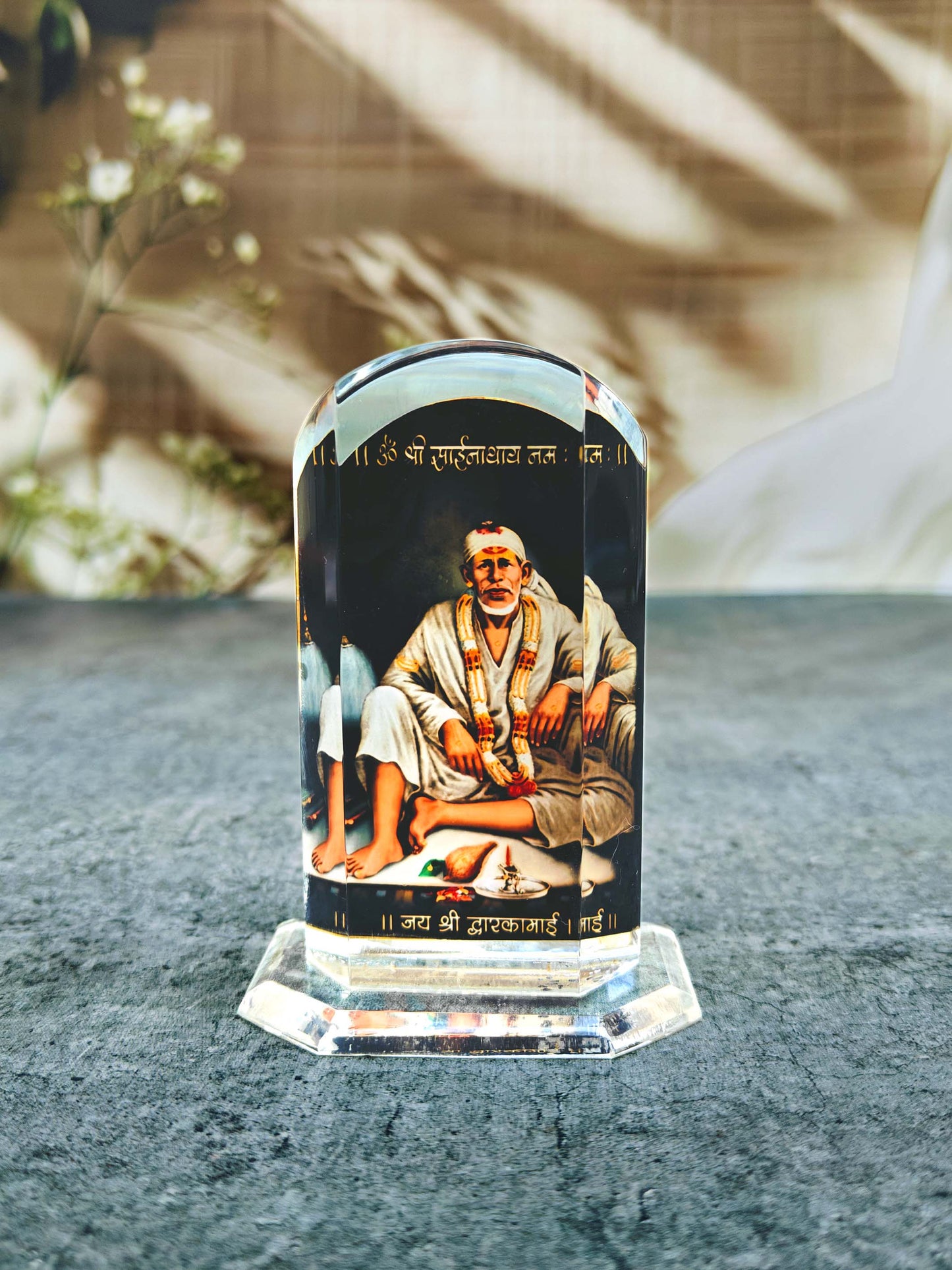 SHINDE EXPORTS shirdi Sai Baba car Dashboard Idol Cum Desk Stand 3.5 inches