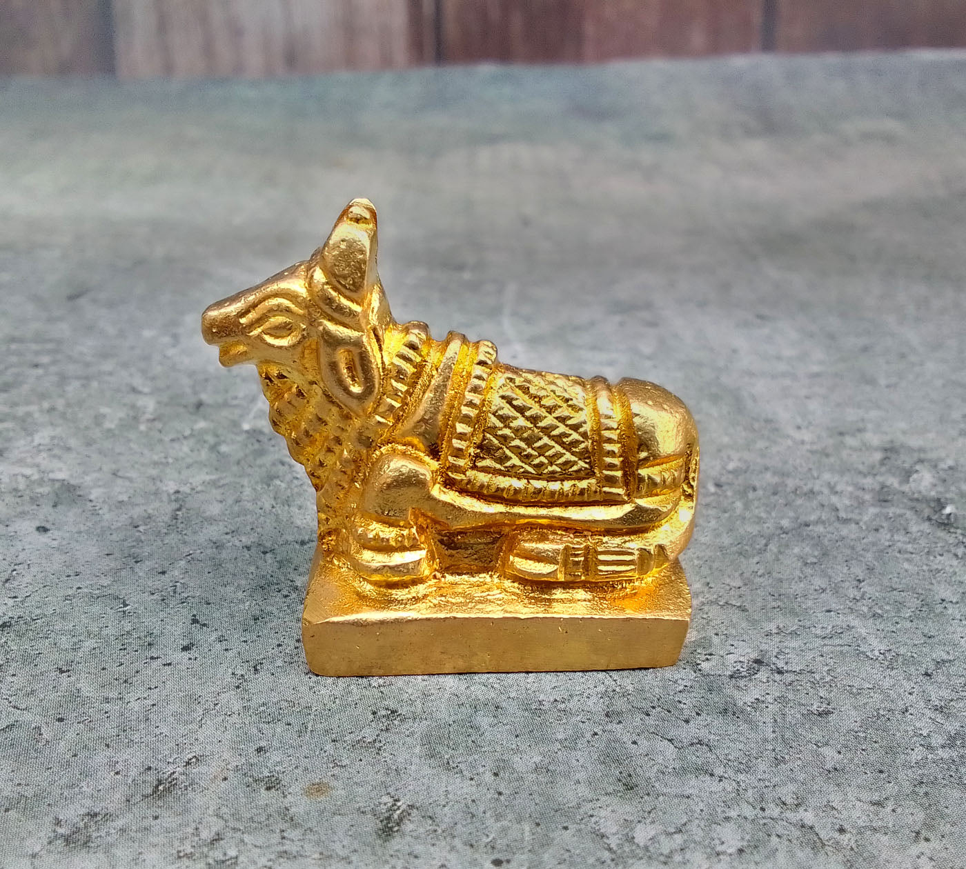 SHINDE EXPORTS Small Brass Nandi Idol Statue vastu Bull murti for Pooja at mandir Home