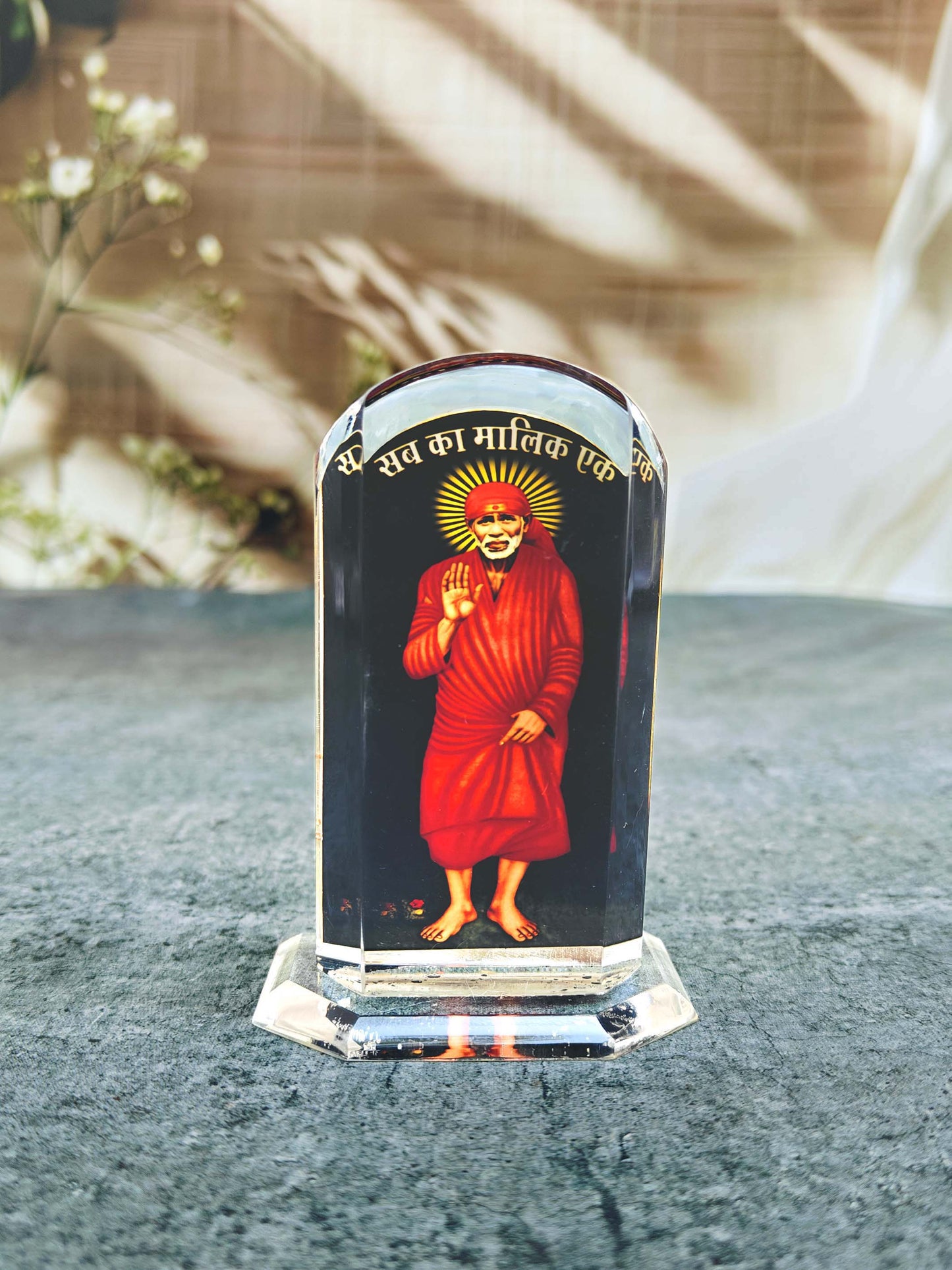 SHINDE EXPORTS shirdi Sai Baba car Dashboard Idol Cum Desk Stand 3.5 inches