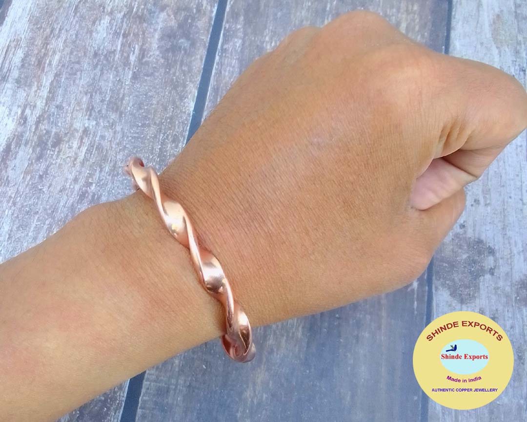 SHINDE EXPORTS heavy pure original copper tamba kada bracelet for men and women health boys