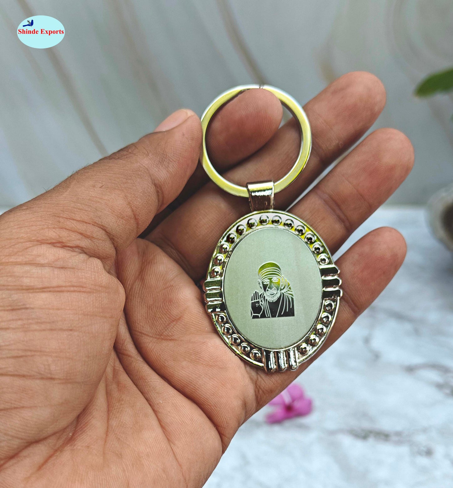 SHINDE EXPORTS shirdi saibaba keychain/key chain for bike, car