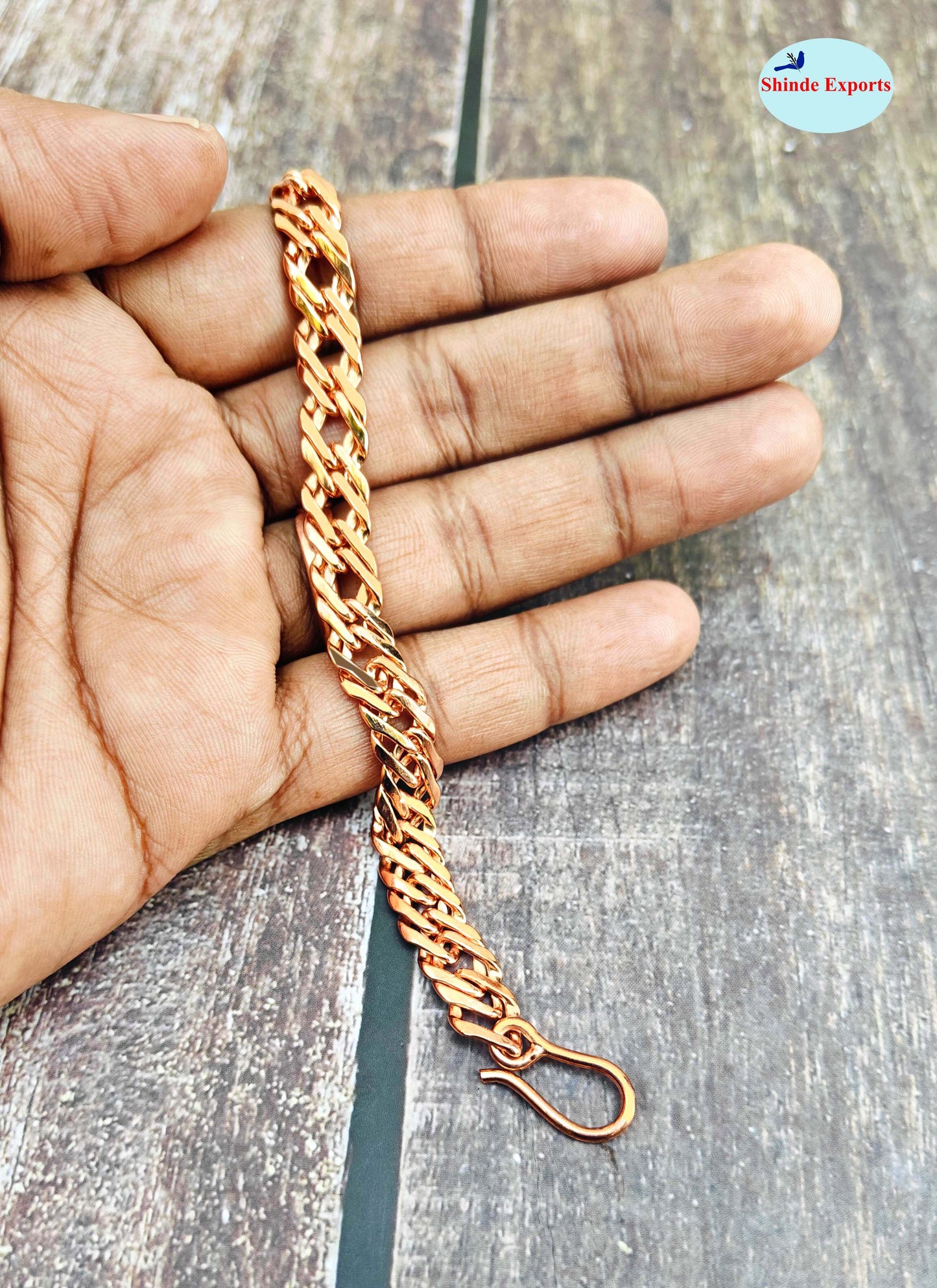 SHINDE EXPORTS Pure Copper Link Chain Bracelet for Men