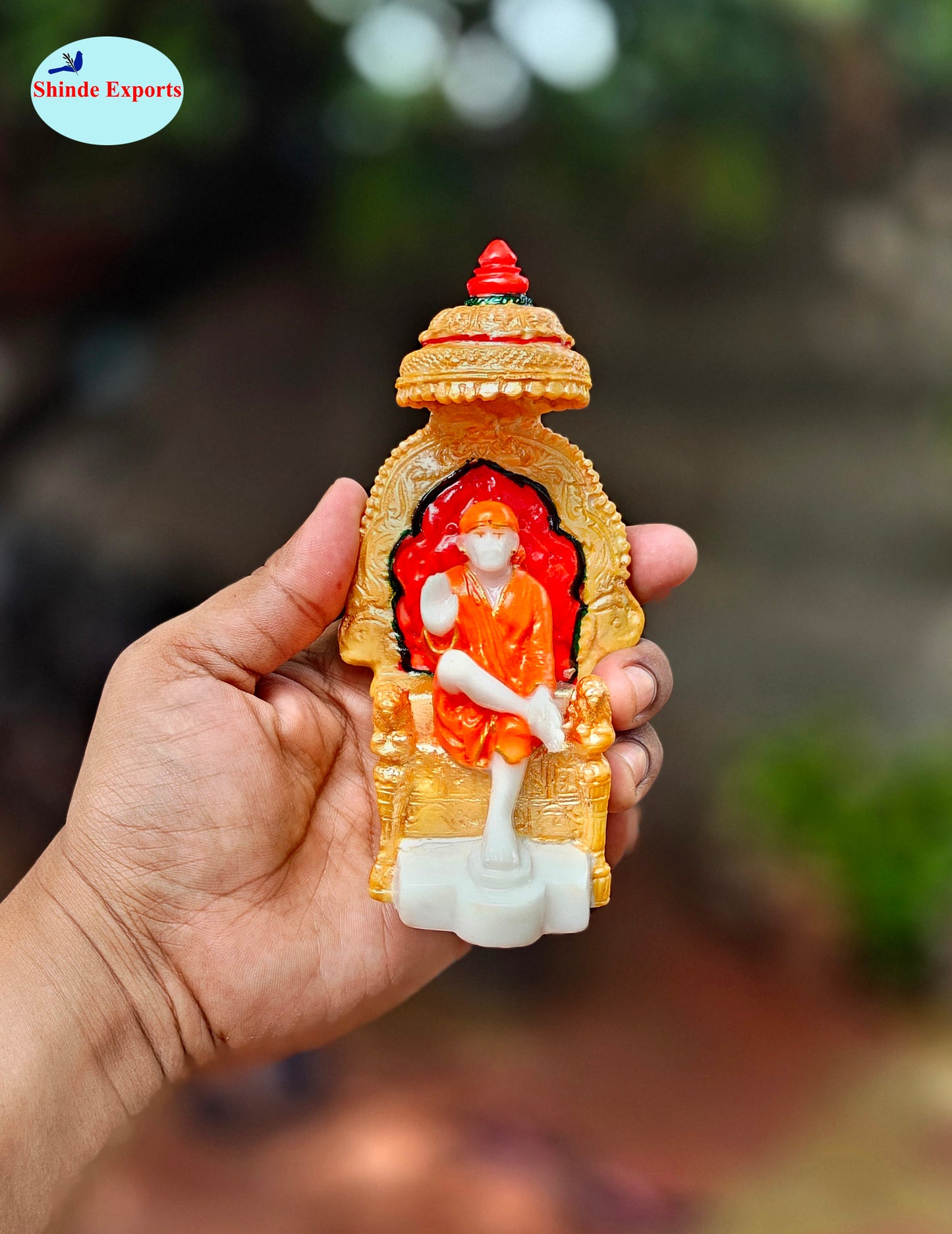 SHINDE EXPORTS shirdi saibaba Marble Idol Statue murti Home Murty for car