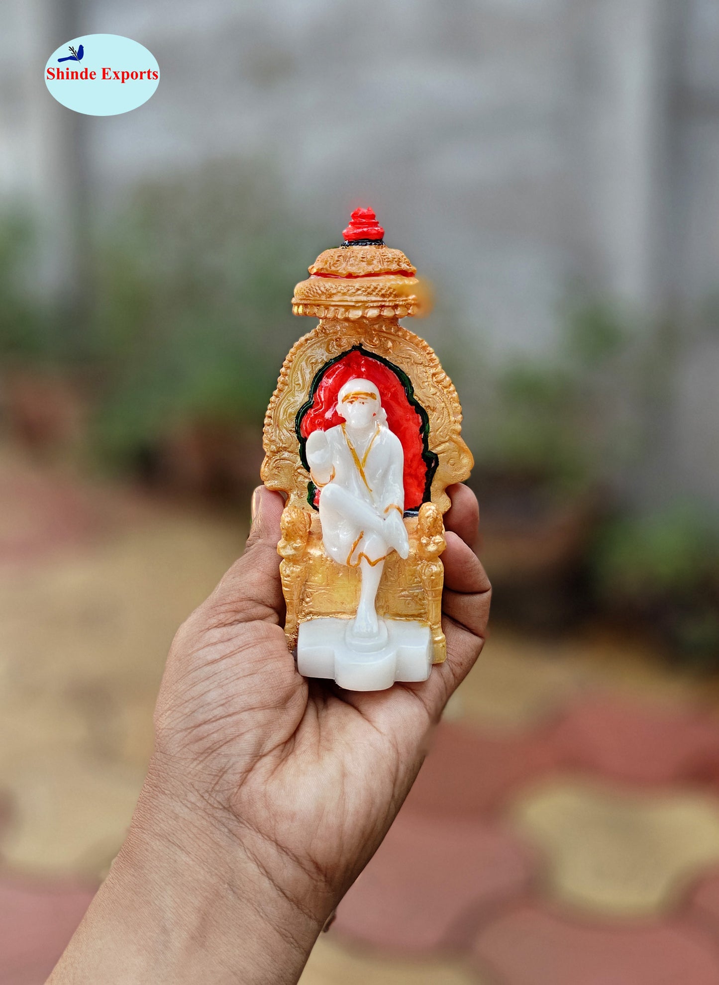 SHINDE EXPORTS shirdi saibaba Marble Idol Statue murti Home Murty for car