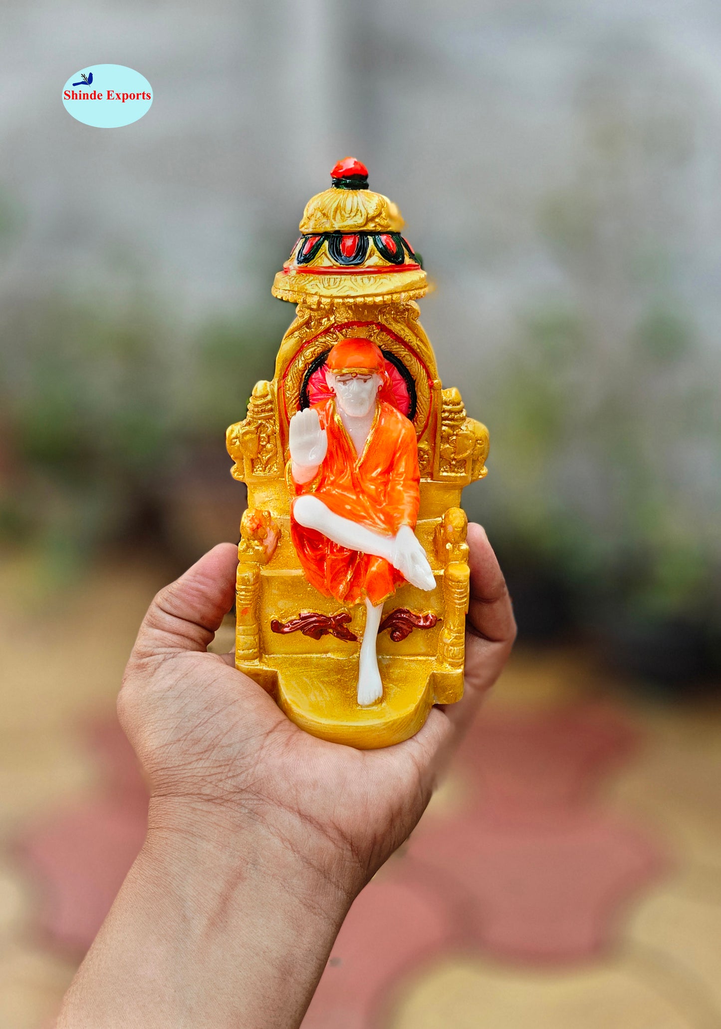 SHINDE EXPORTS shirdi saibaba Marble Idol Statue murti Home Murty for car