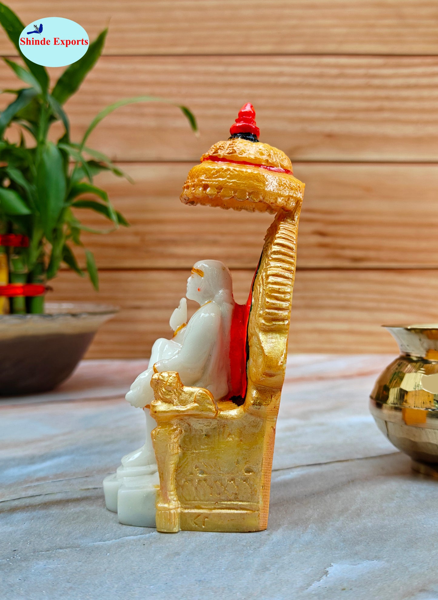 SHINDE EXPORTS shirdi saibaba Marble Idol Statue murti Home Murty for car
