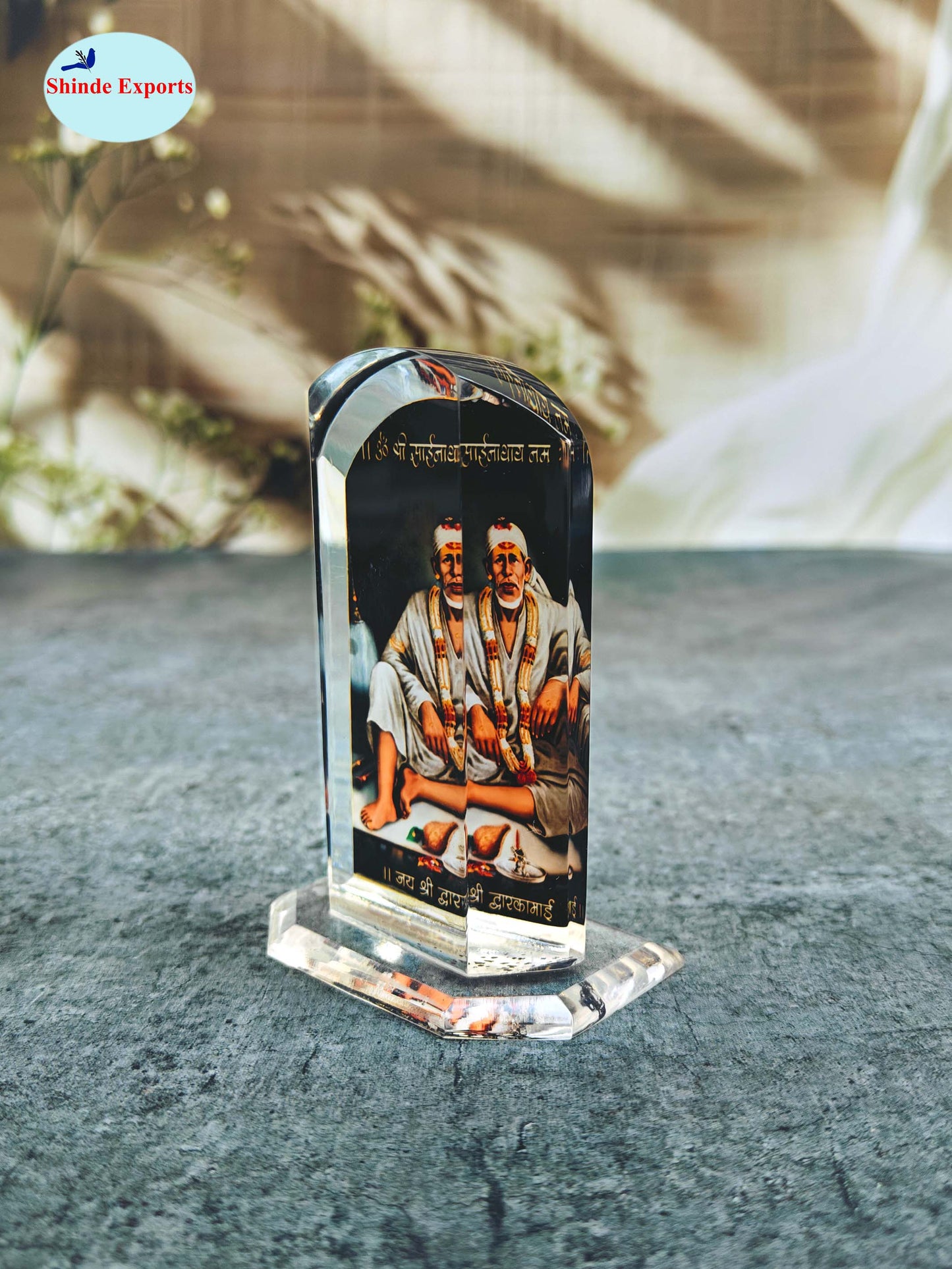 SHINDE EXPORTS shirdi Sai Baba car Dashboard Idol Cum Desk Stand 3.5 inches