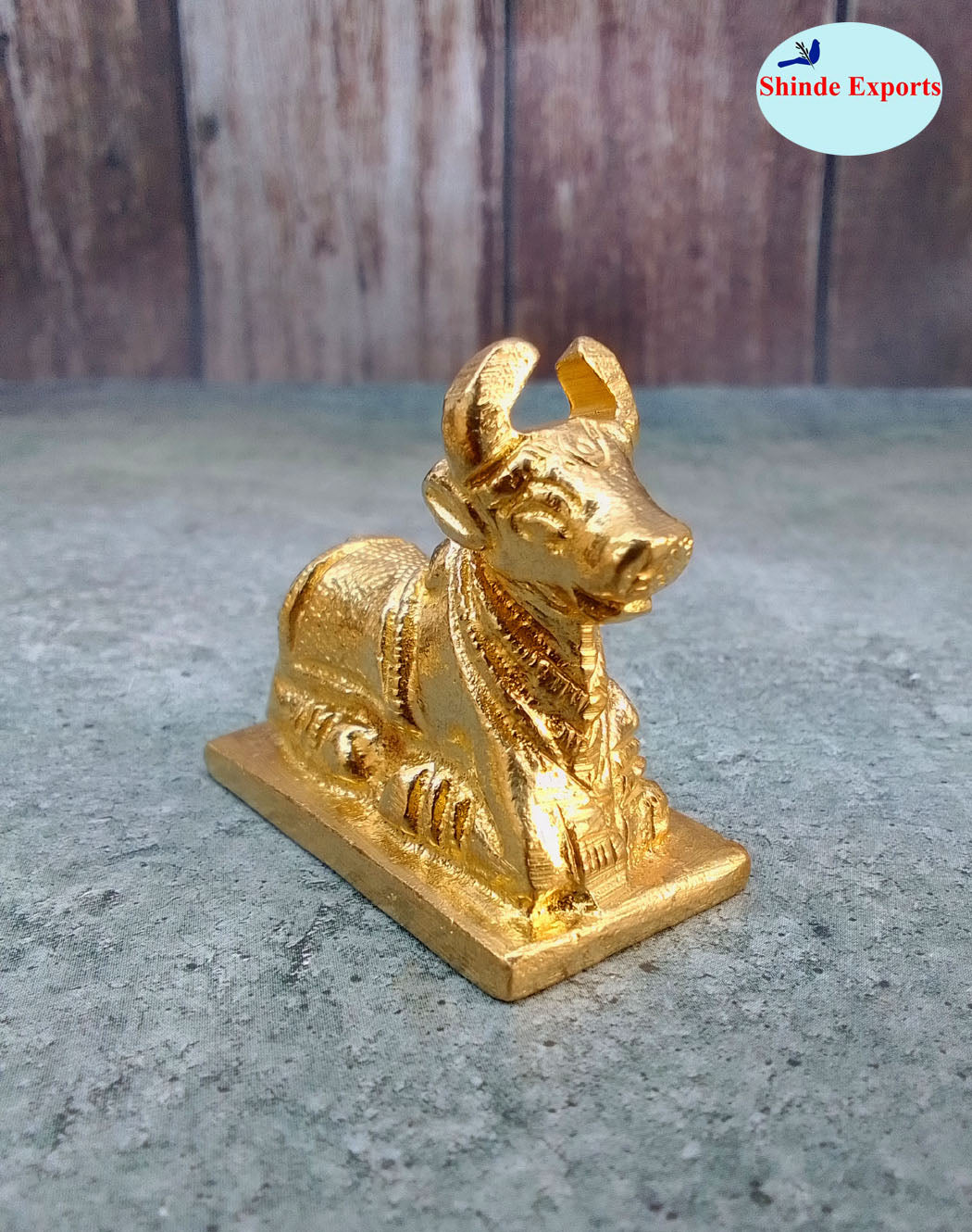 SHINDE EXPORTS Small Brass Nandi Idol Statue vastu Bull murti for Pooja at mandir Home