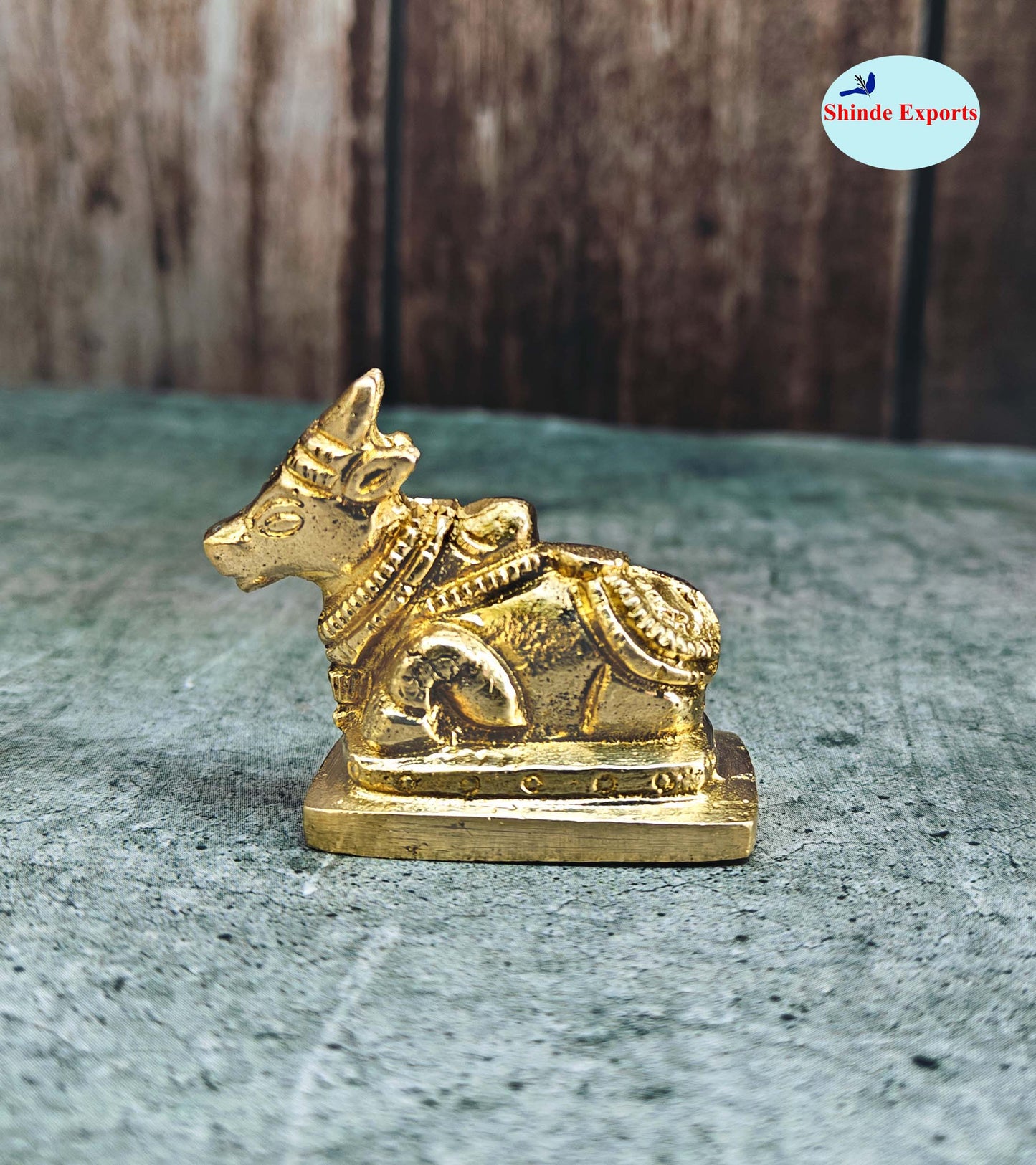 SHINDE EXPORTS Small Brass Nandi Idol Statue vastu Bull murti for Pooja at mandir Home