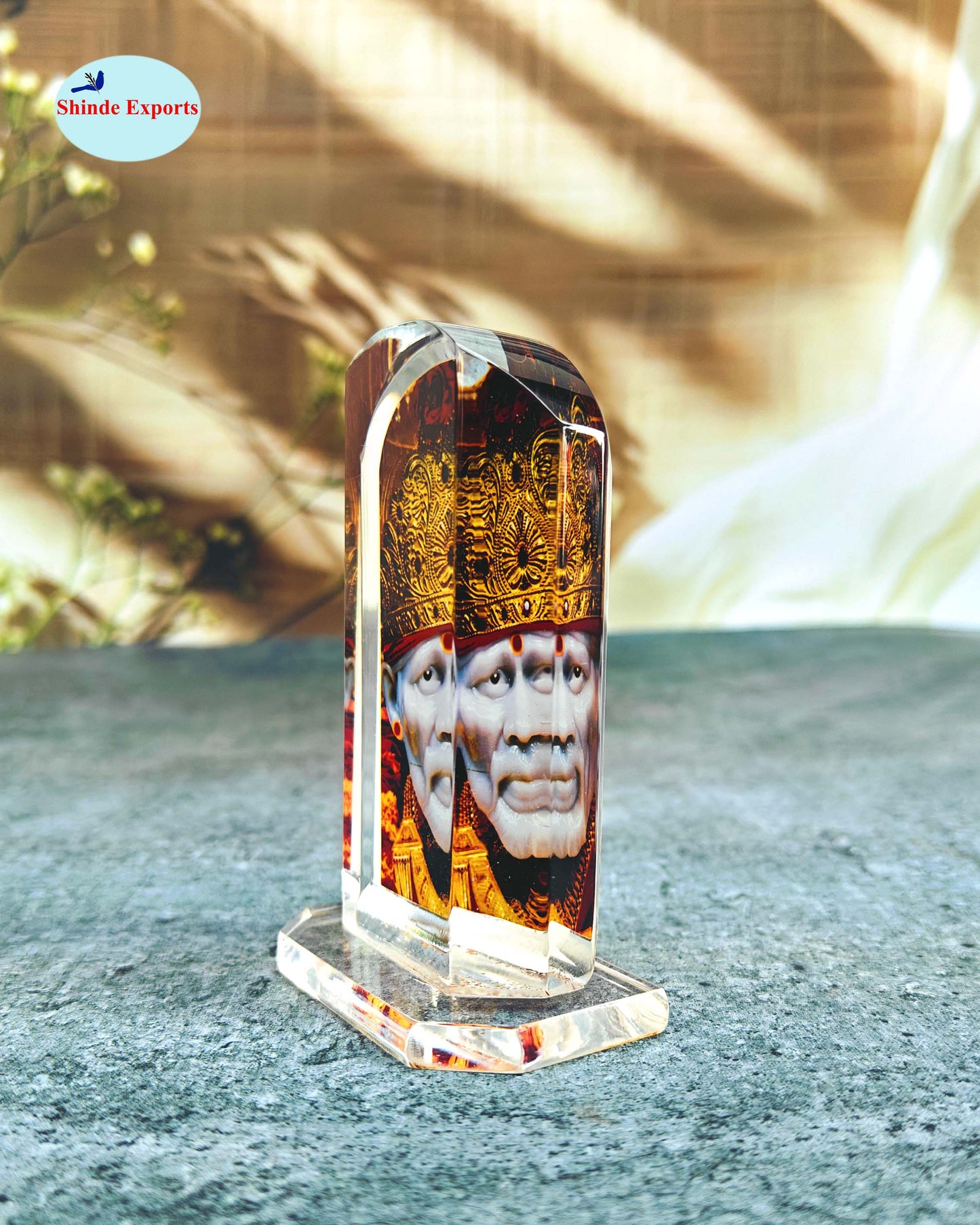 SHINDE EXPORTS shirdi Sai Baba car Dashboard Idol Cum Desk Stand 3.5 inches