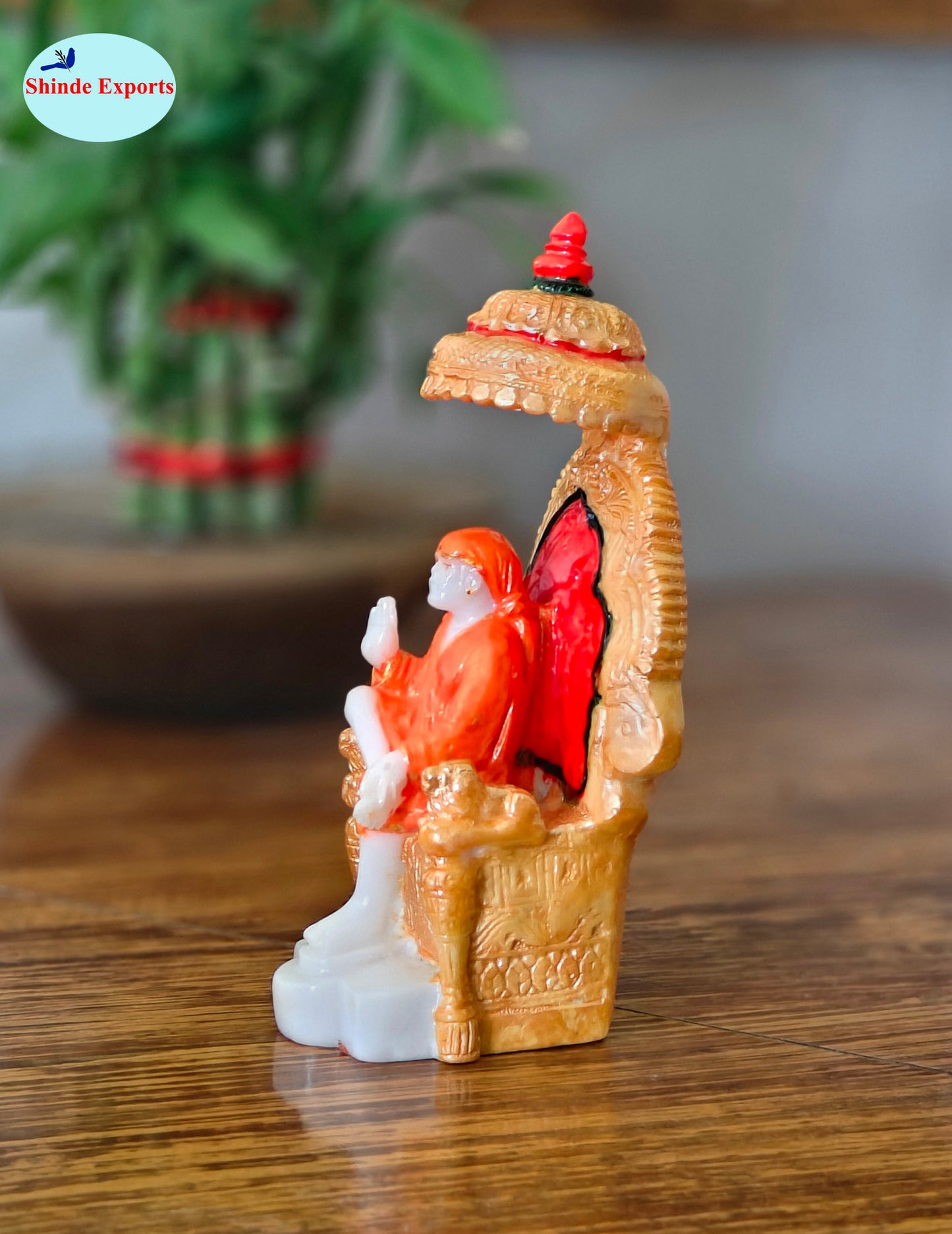 SHINDE EXPORTS shirdi saibaba Marble Idol Statue murti Home Murty for car