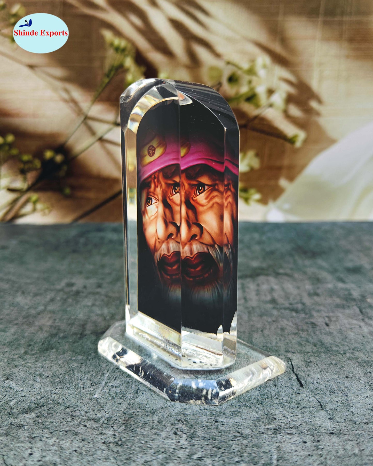 SHINDE EXPORTS shirdi Sai Baba car Dashboard Idol Cum Desk Stand 3.5 inches