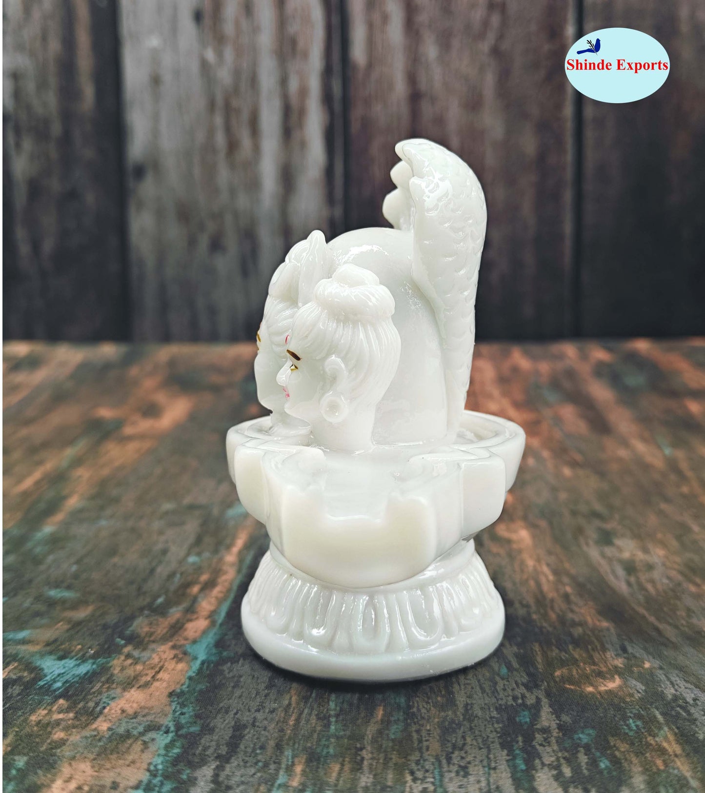SHINDE EXPORTS marble shivling idol with shiva parvati parivar for home puja car dashboard gift