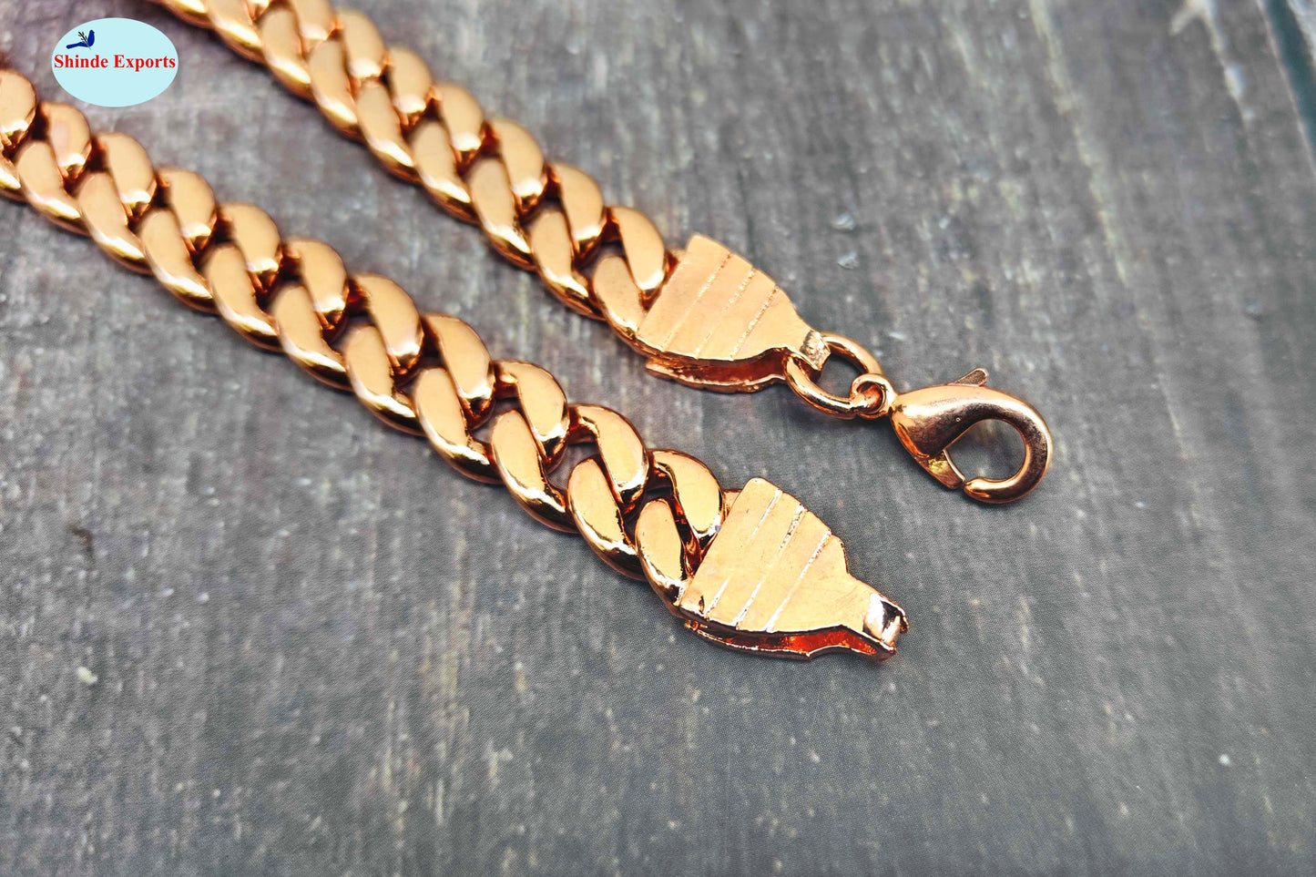 SHINDE EXPORTS Pure Copper Link Chain Bracelet for Men