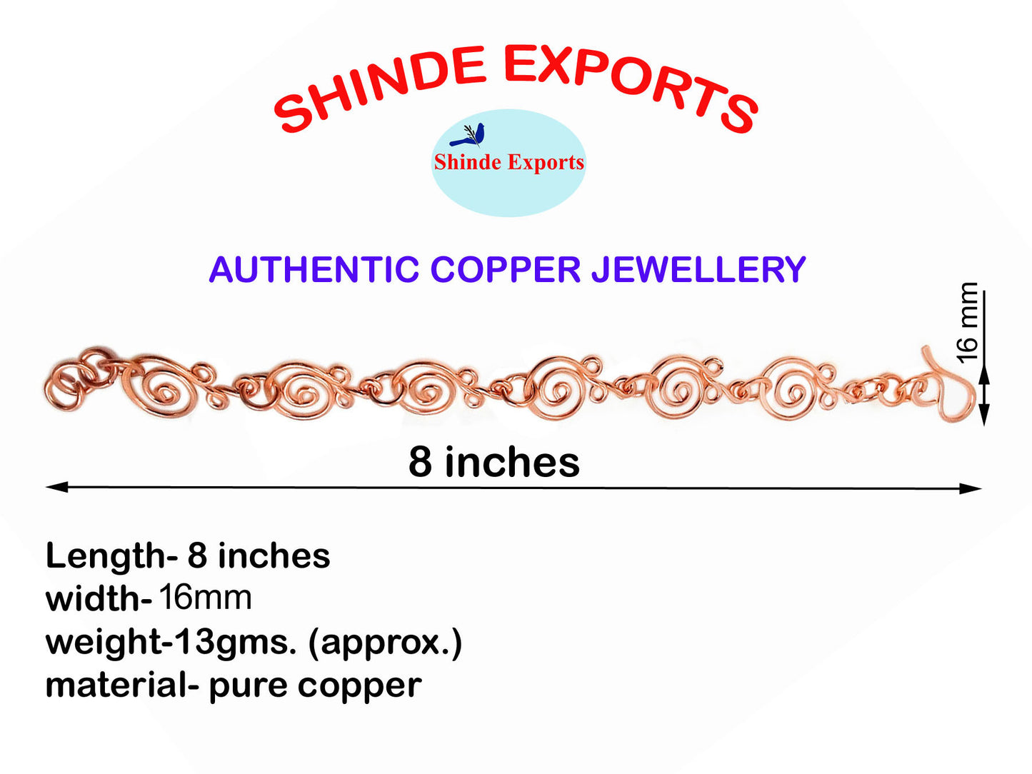 SHINDE EXPORTS original stylish pure copper bracelet for women