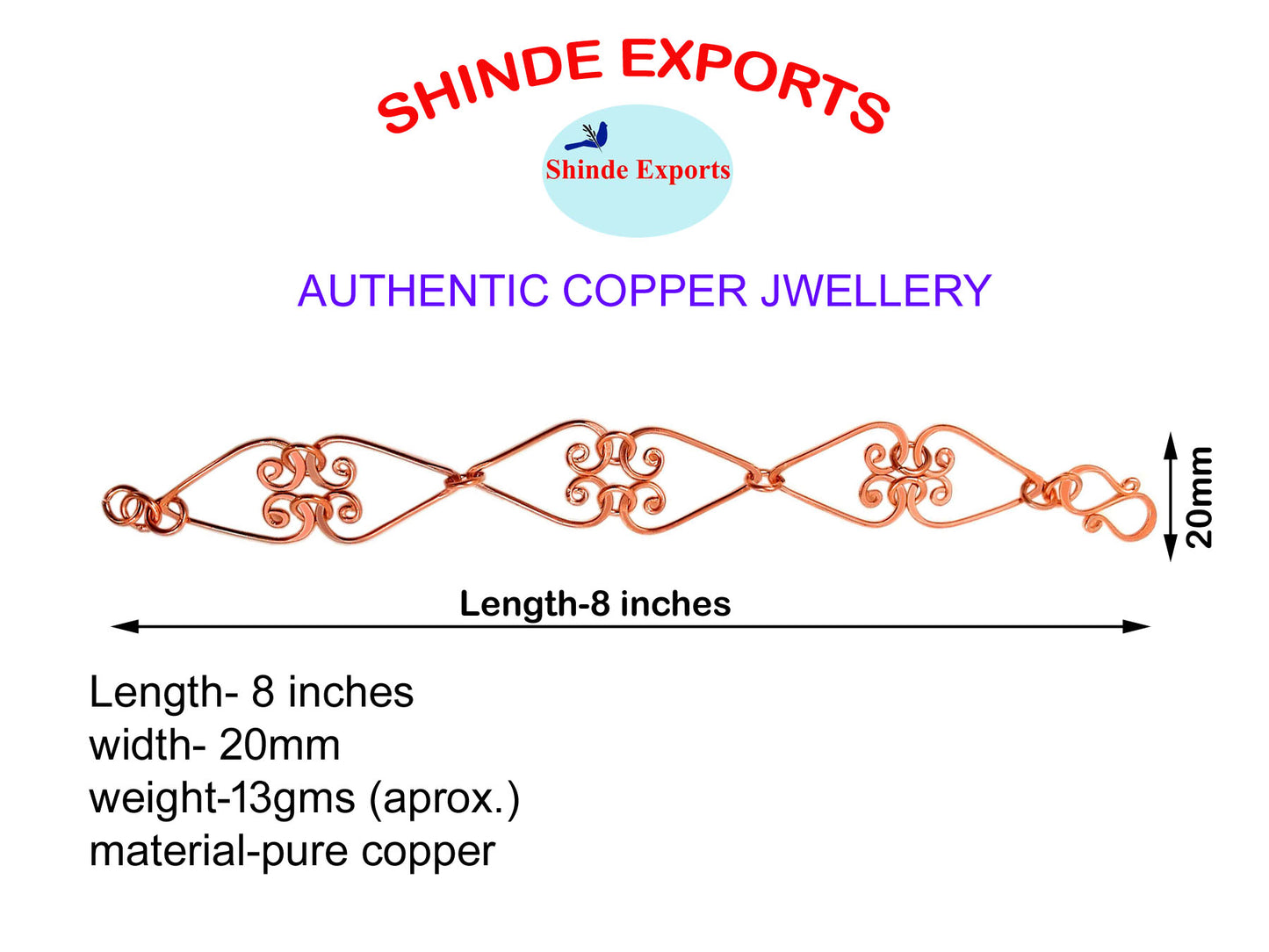 SHINDE EXPORTS original stylish pure copper bracelet for women
