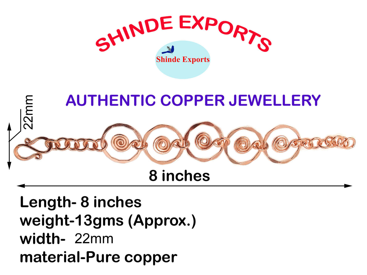 SHINDE EXPORTS original stylish pure copper bracelet for women