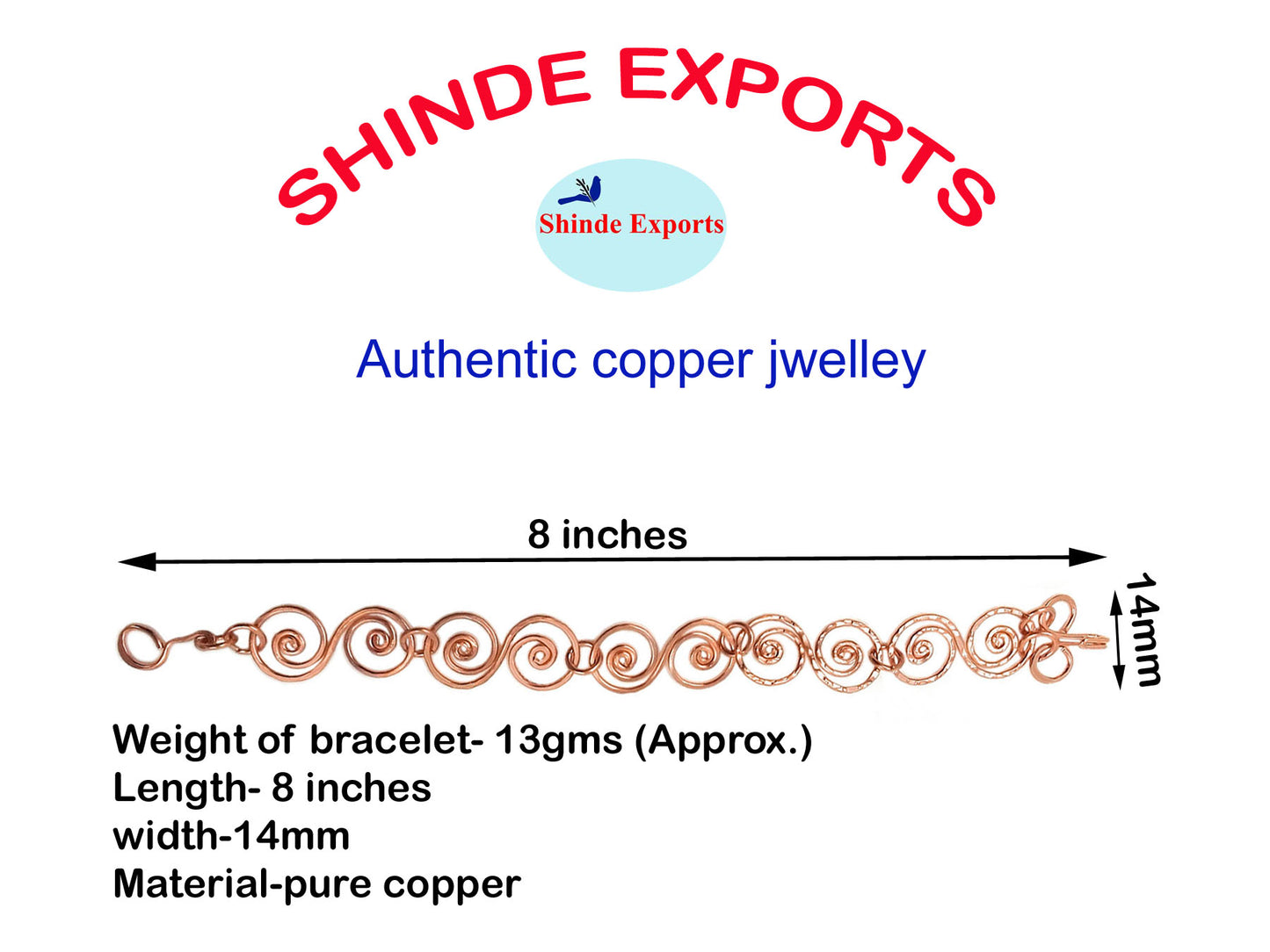 SHINDE EXPORTS original stylish pure copper bracelet for women