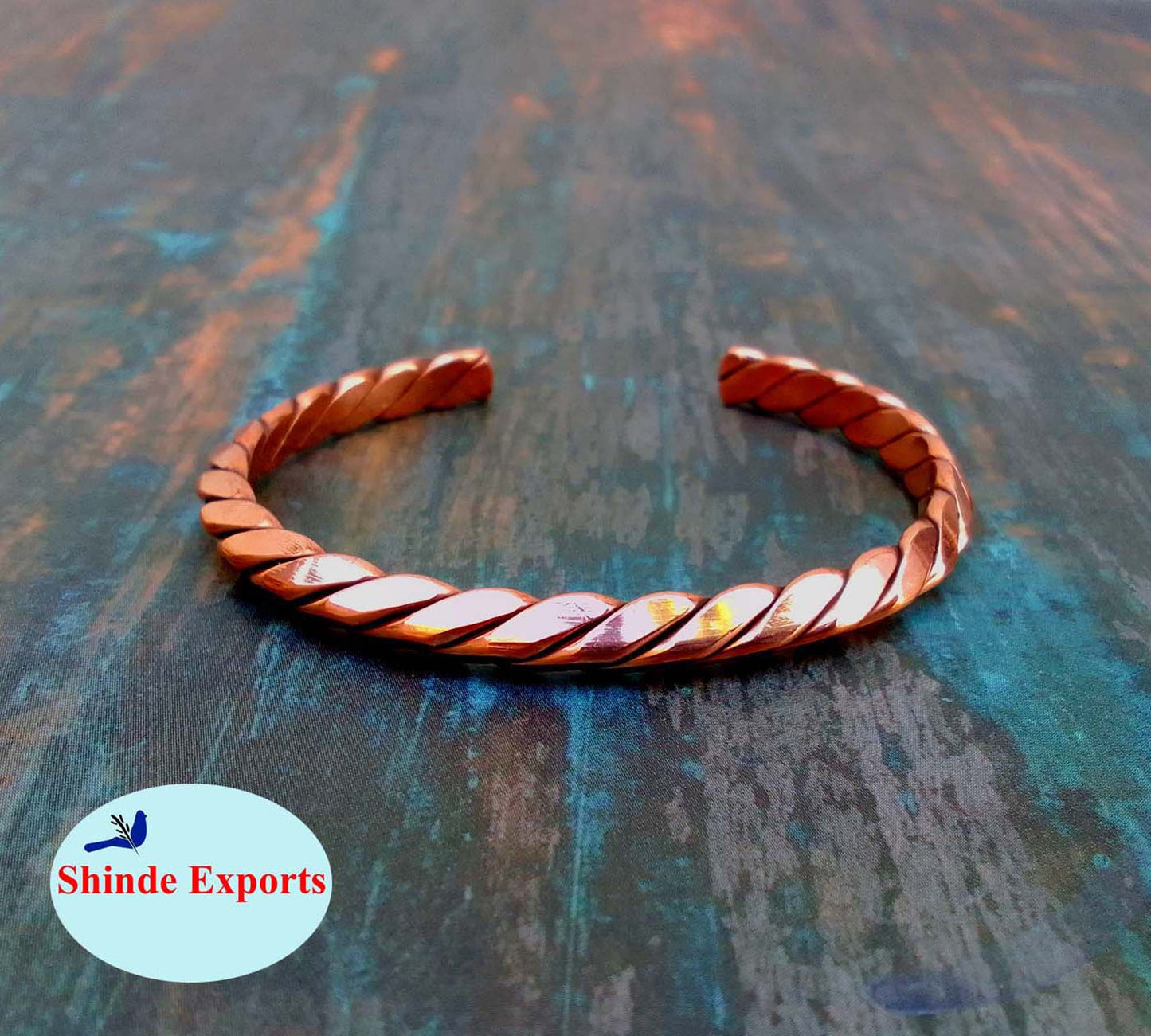 SHINDE EXPORTS Pure Copper Adjustable Kada Bracelet for Men & Women| Magnetic Copper Healing Hand Cuff/Bangle Kada for Unisex Adult